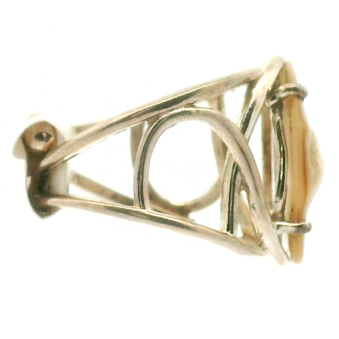Pearl Cuff Ring .925 Silver for Honesty, Commitment & Faithfulness in Relationships