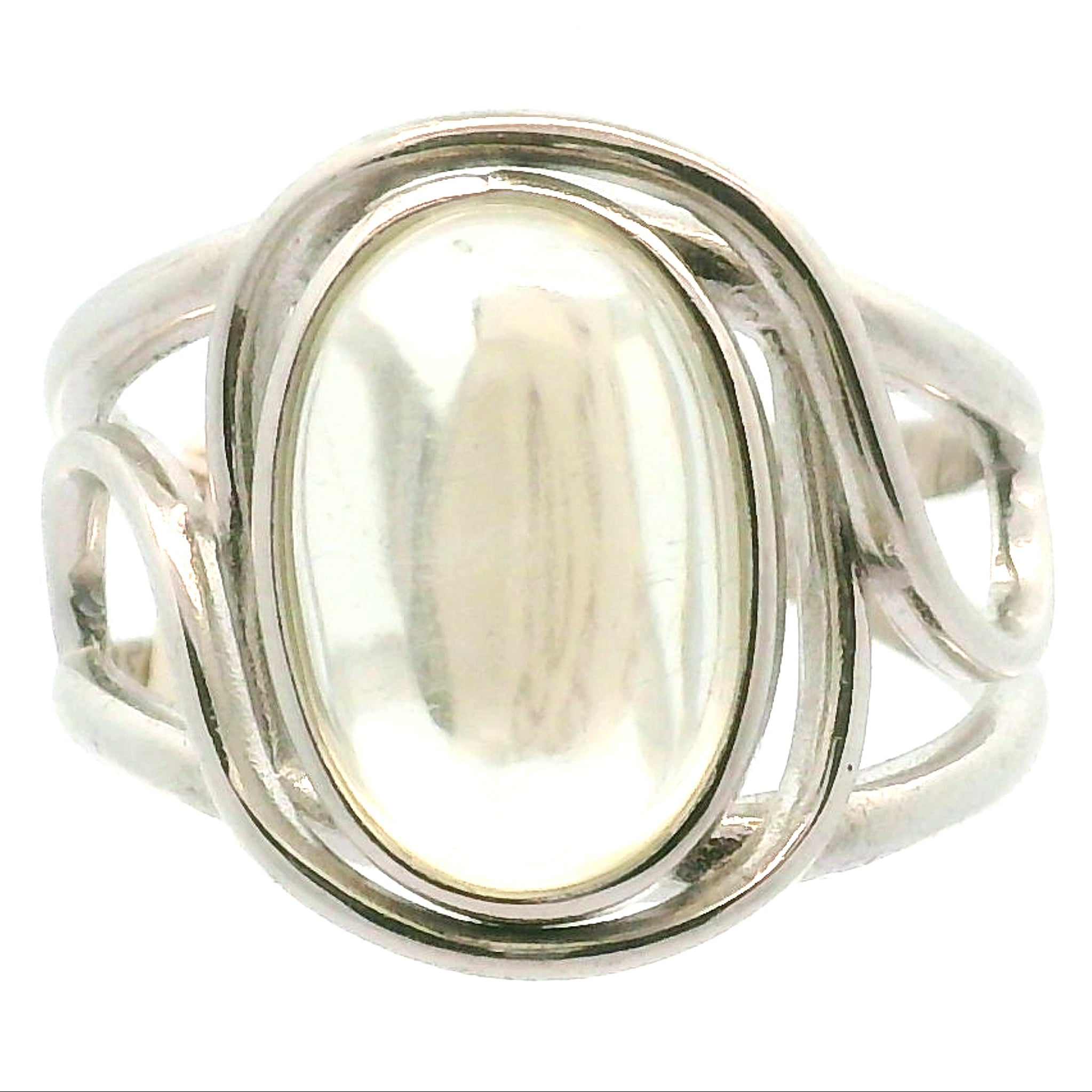 Star Citrine Adjustable Cuff Ring .925 Silver for Abundance, Good Luck and Positivity