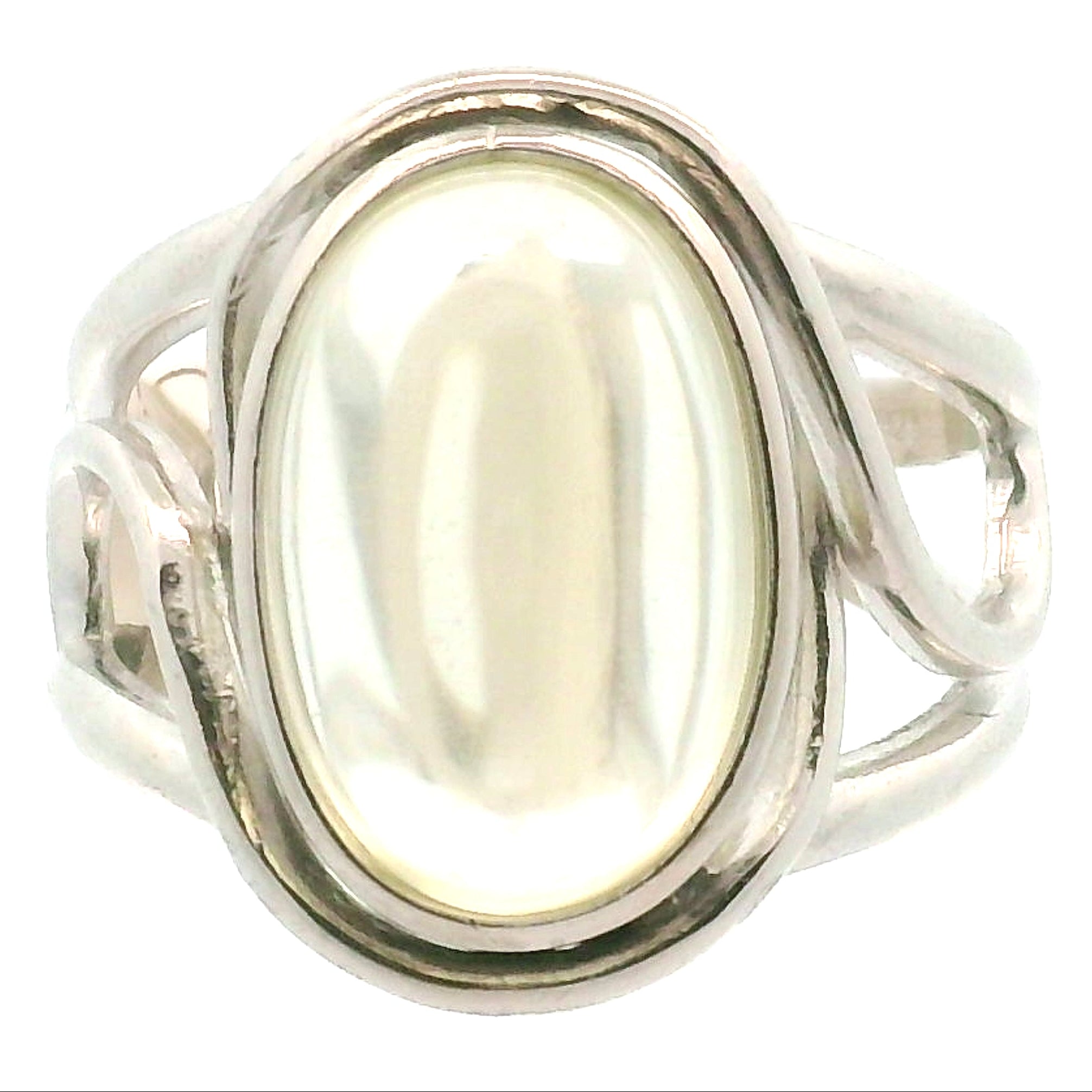 Star Citrine Adjustable Cuff Ring .925 Silver for Abundance, Good Luck and Positivity