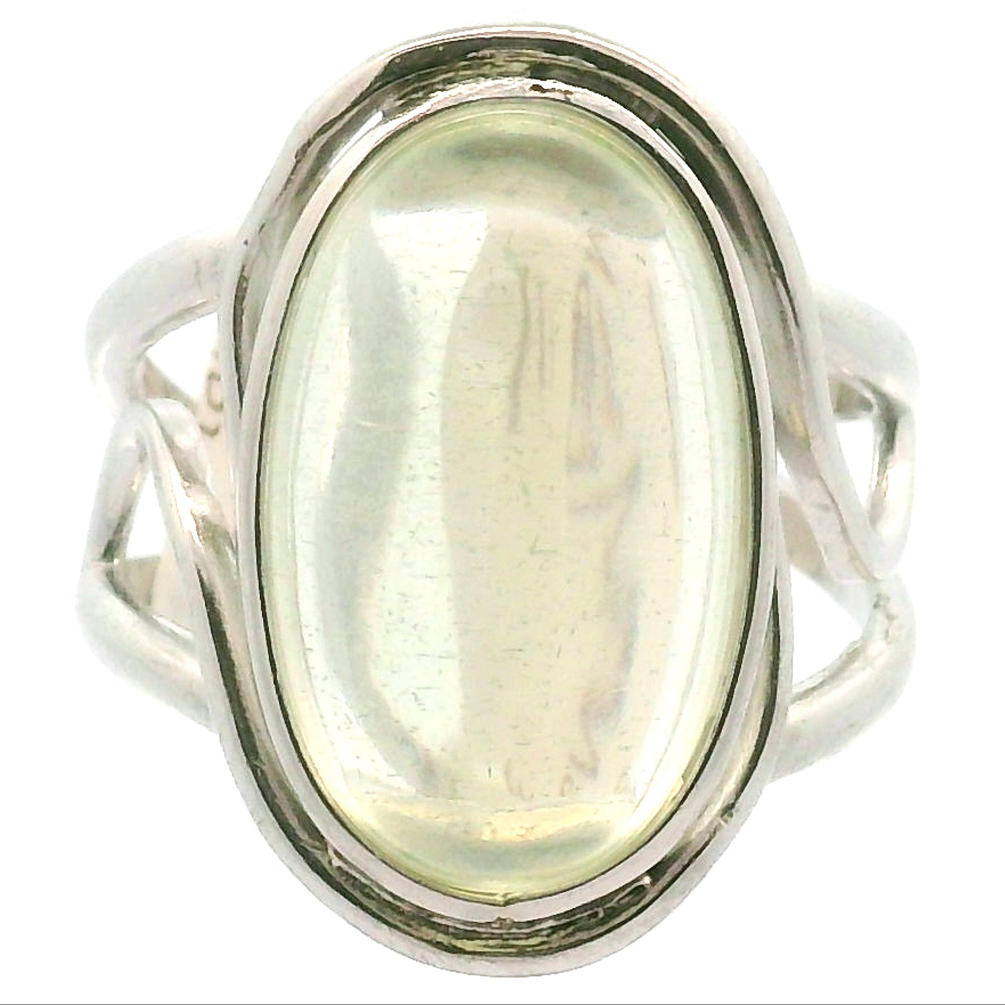 Star Citrine Adjustable Cuff Ring .925 Silver for Abundance, Good Luck and Positivity