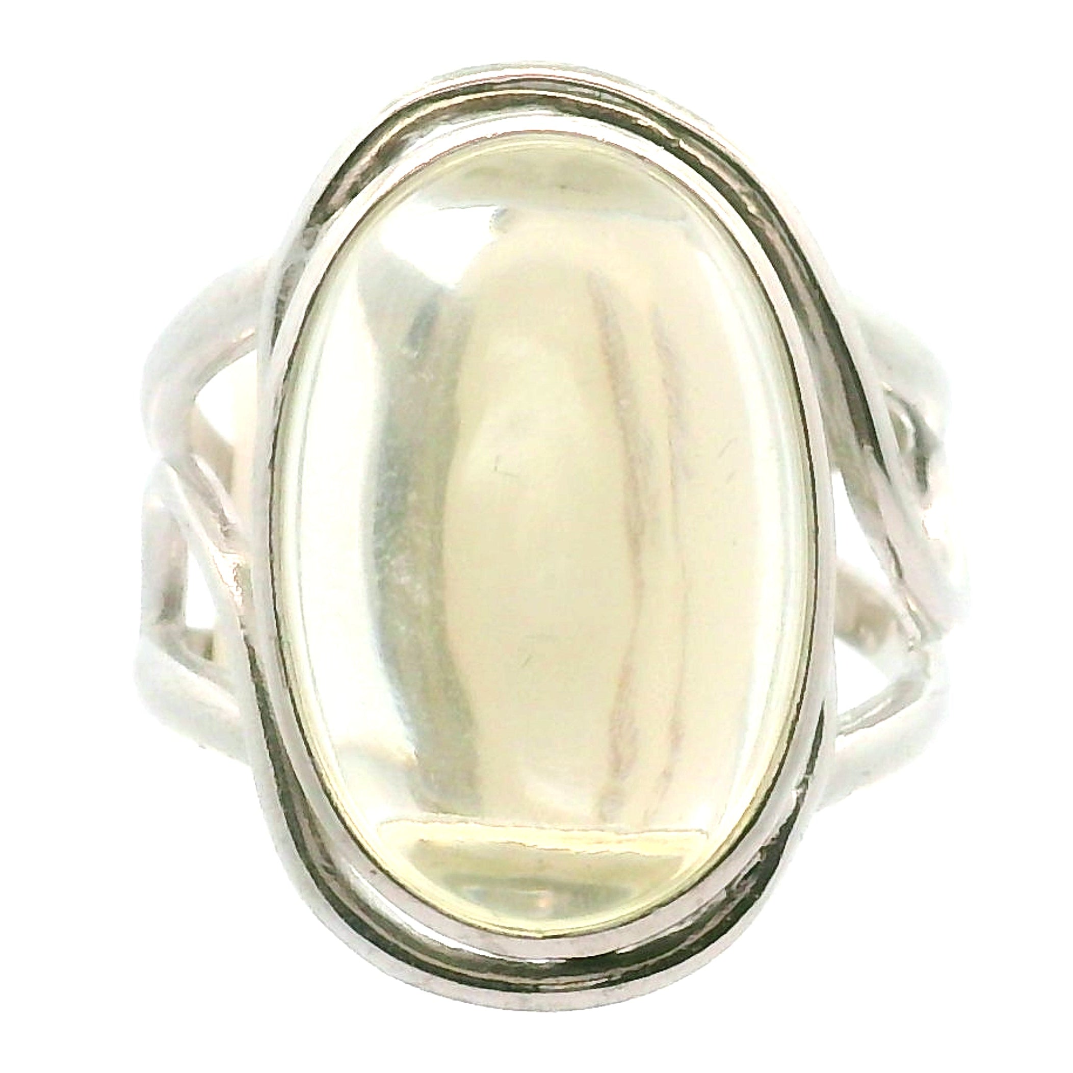 Star Citrine Adjustable Cuff Ring .925 Silver for Abundance, Good Luck and Positivity