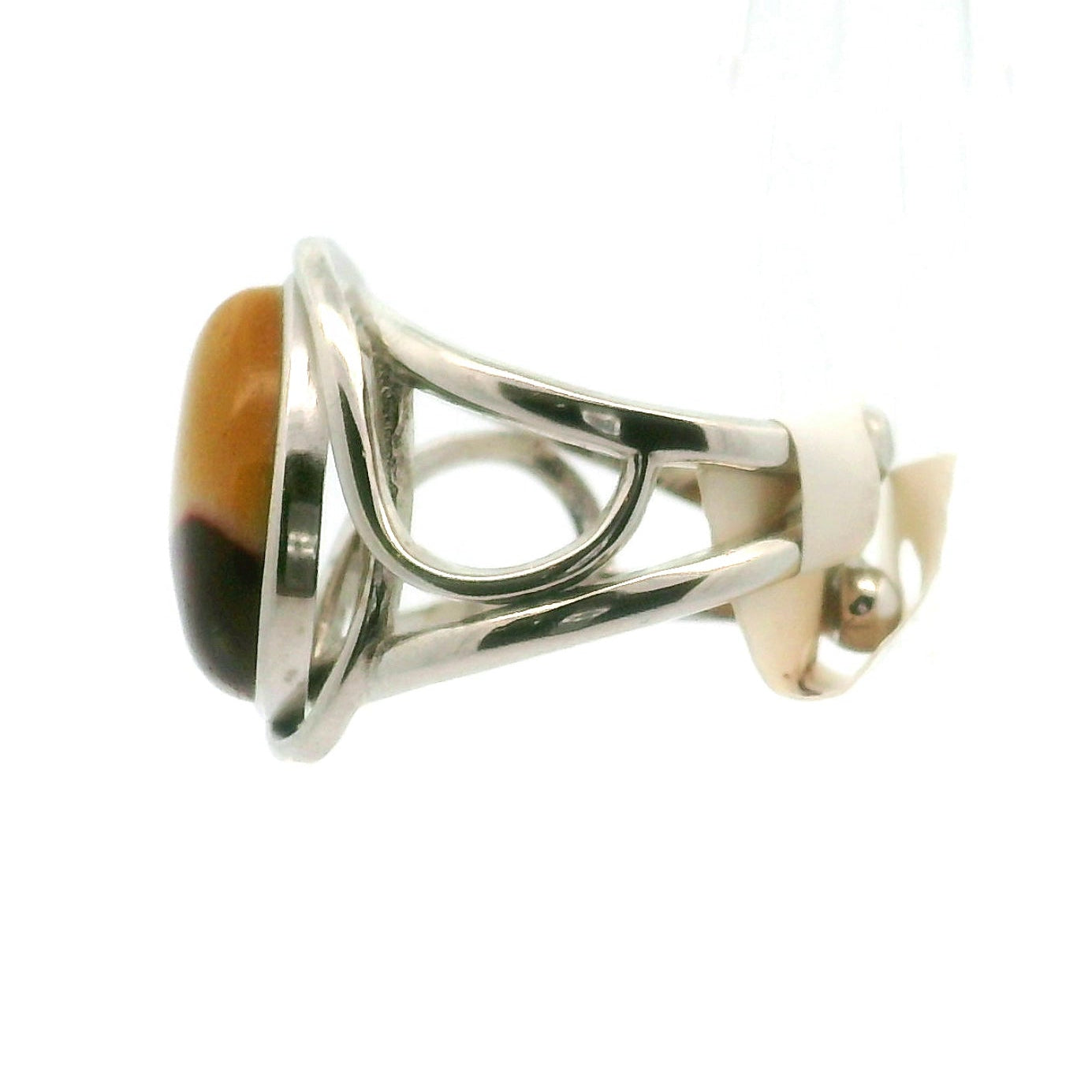 Mookaite Jasper Cuff Ring .925 Silver for Personal Power and Youthful Beauty