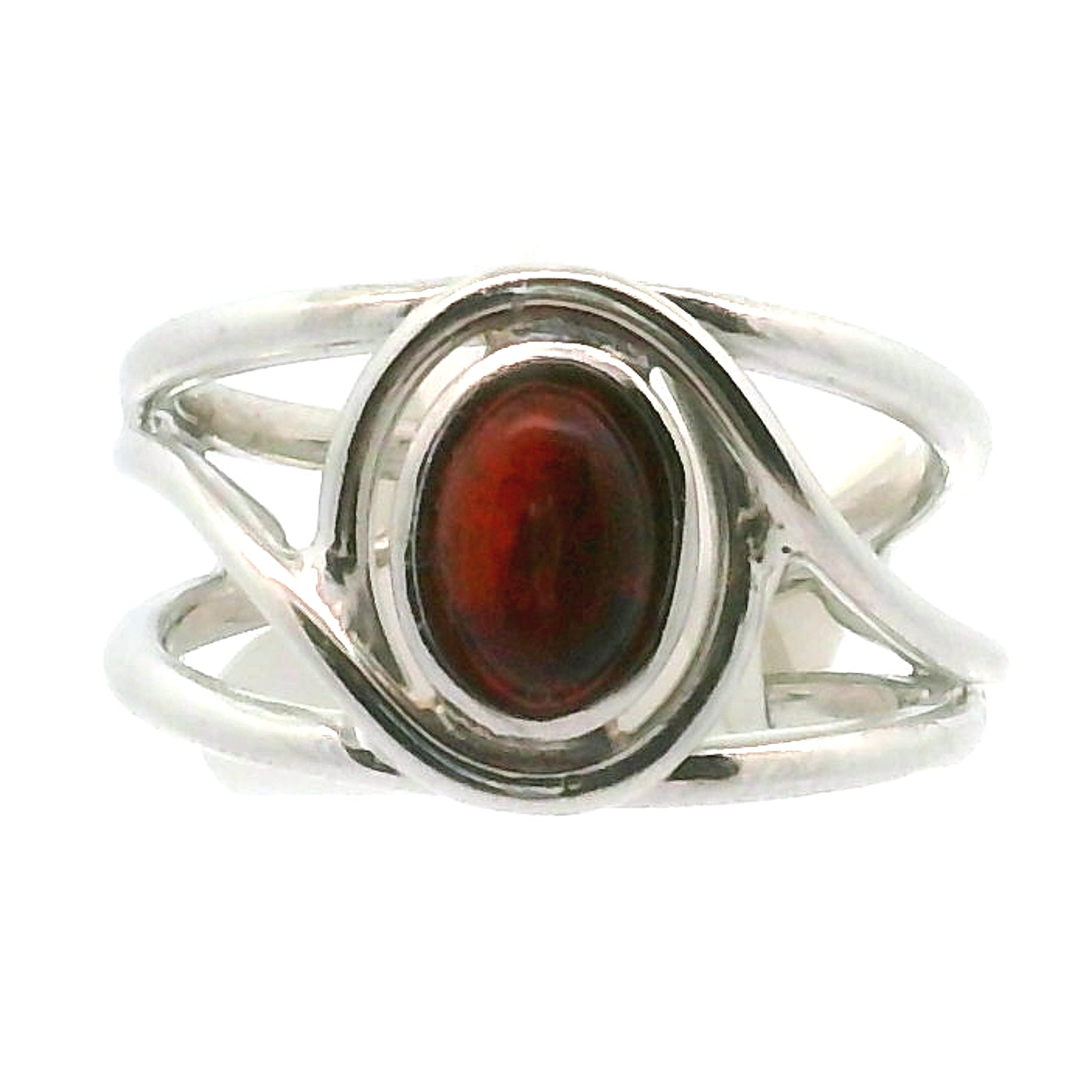 Baltic Amber Midi Cuff Ring .925 Silver for Manifesting Abundance, Optimism & Purification of Energy