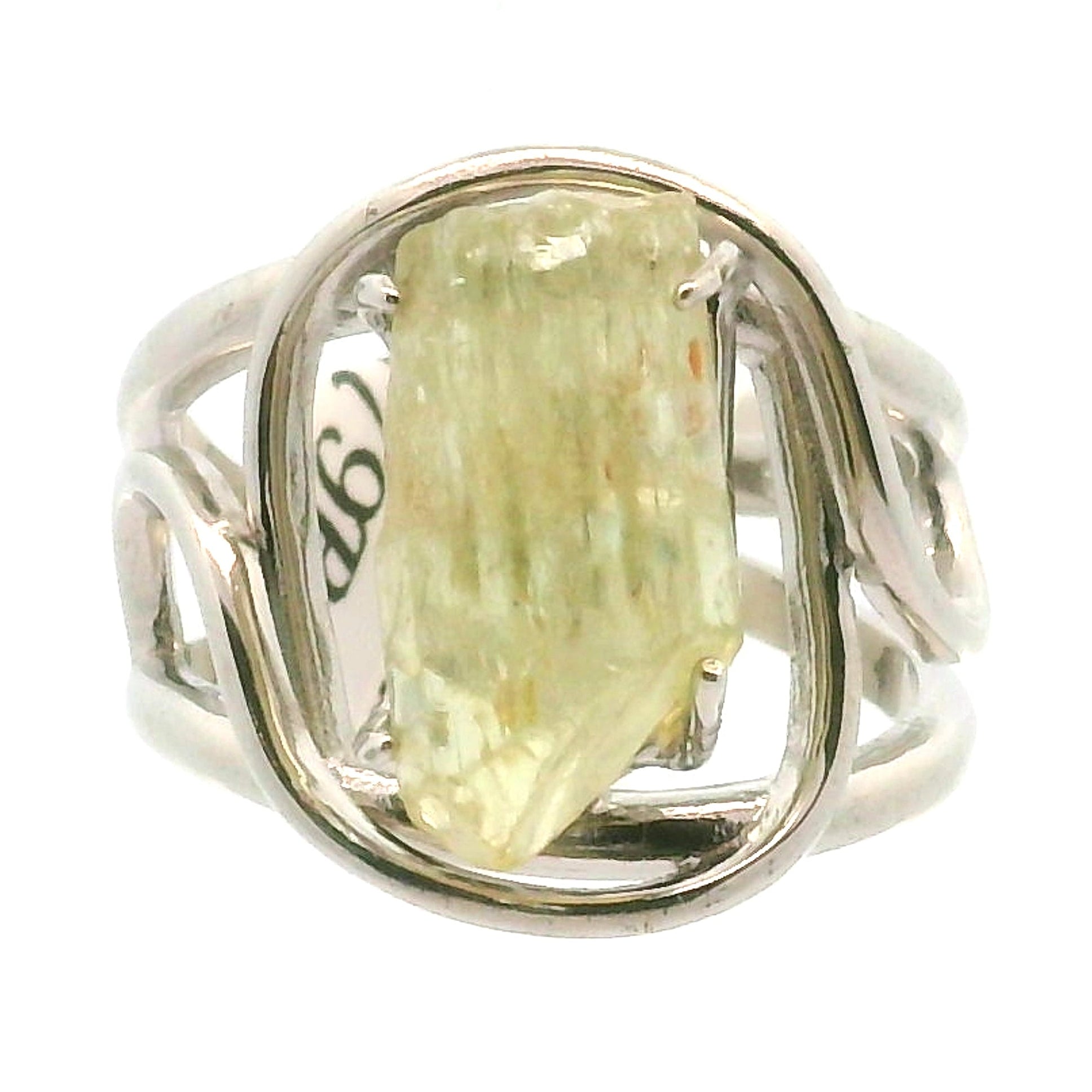 Golden Apatite Cuff Ring .925 Silver for Creation, Confidence and Manifestation
