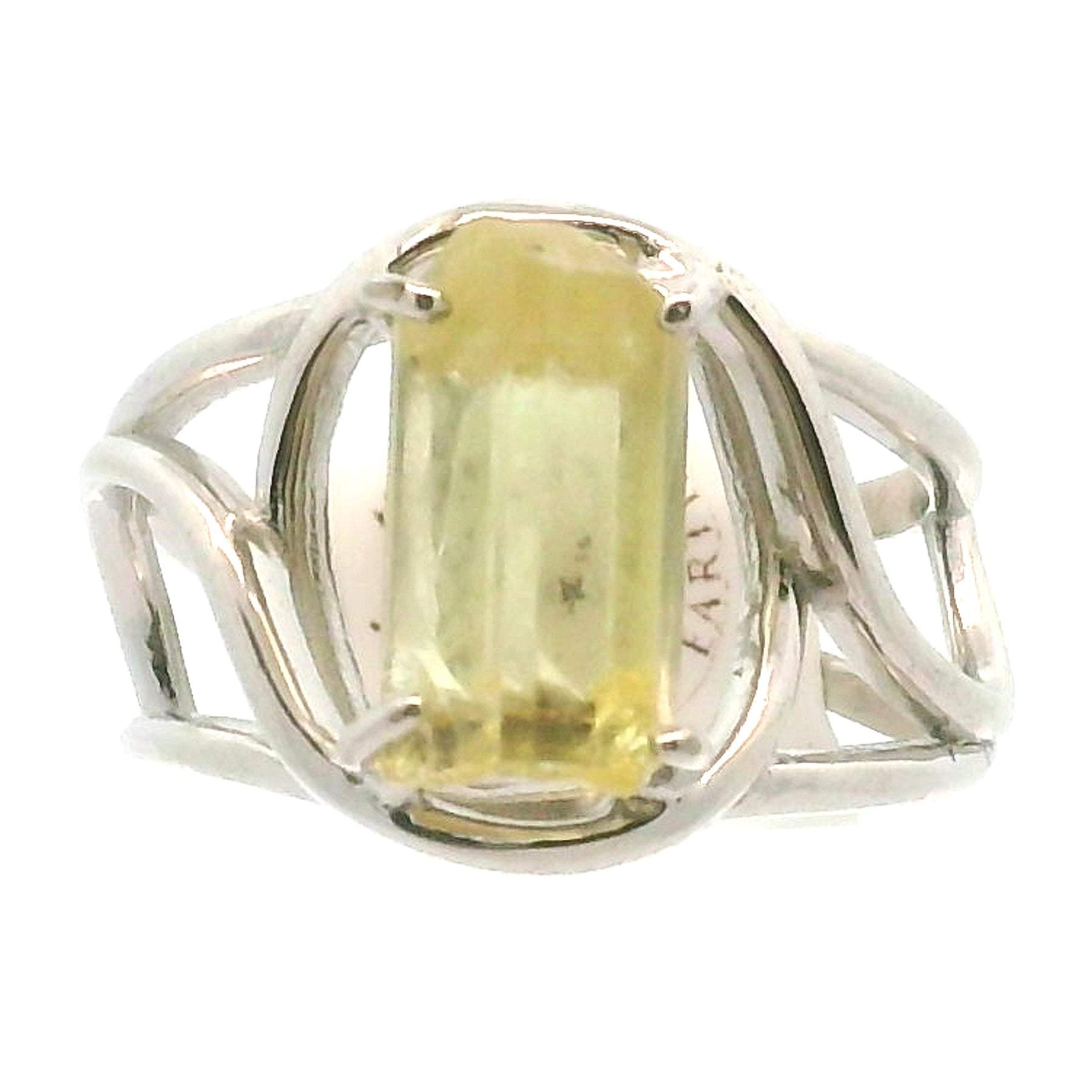 Golden Apatite Cuff Ring .925 Silver for Creation, Confidence and Manifestation