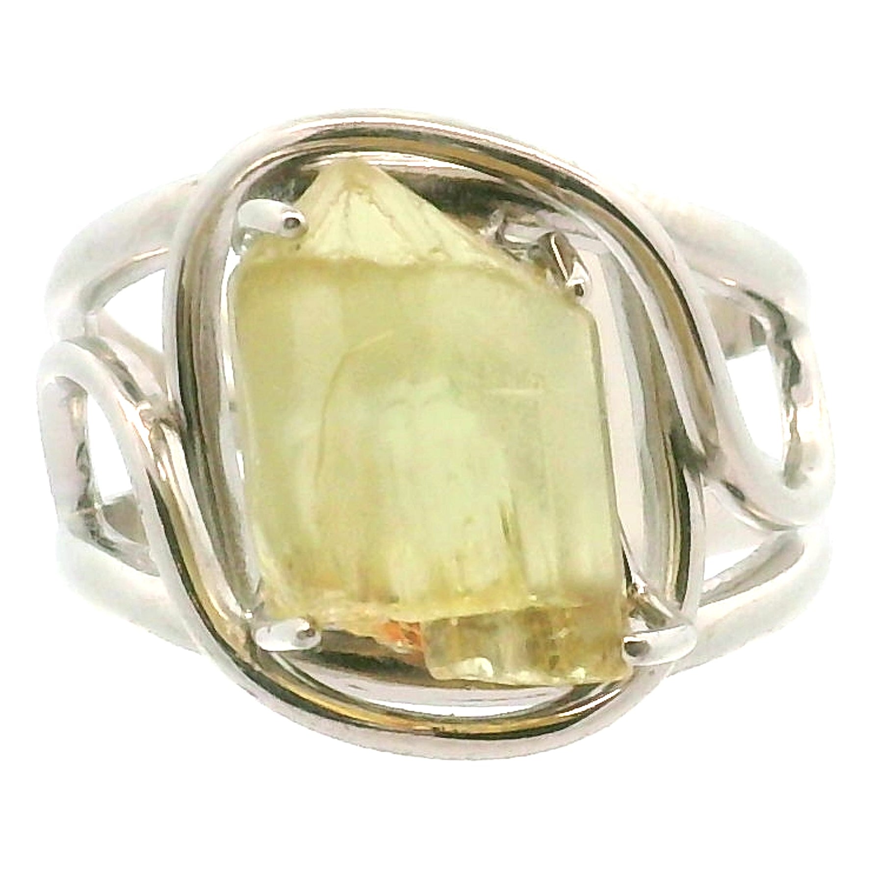 Golden Apatite Cuff Ring .925 Silver for Creation, Confidence and Manifestation