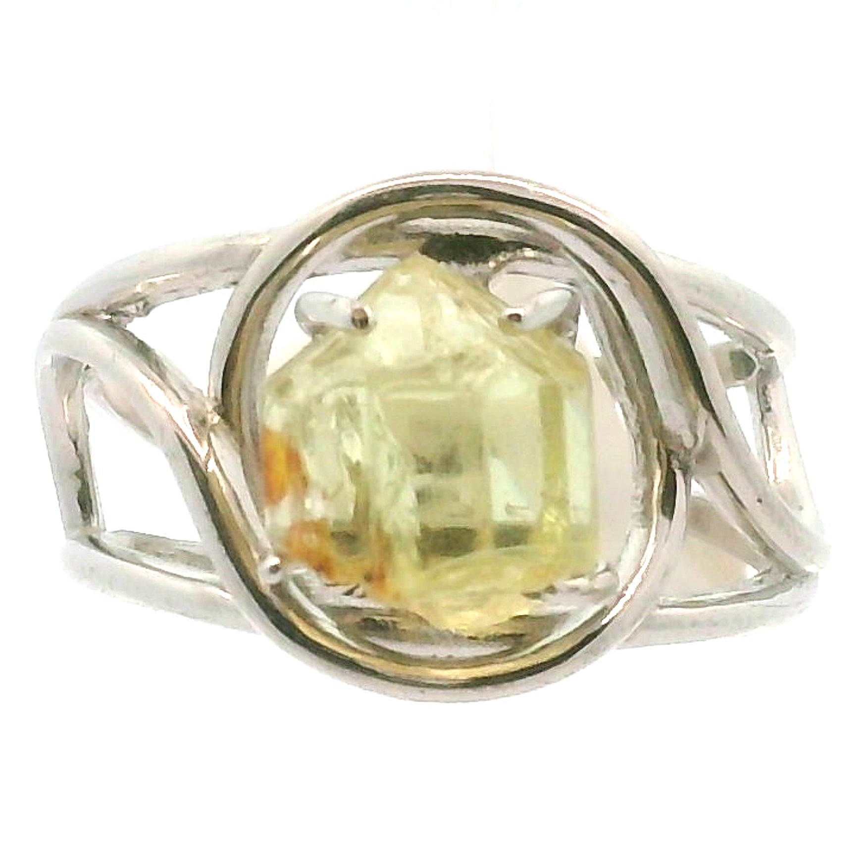 Golden Apatite Cuff Ring .925 Silver for Creation, Confidence and Manifestation