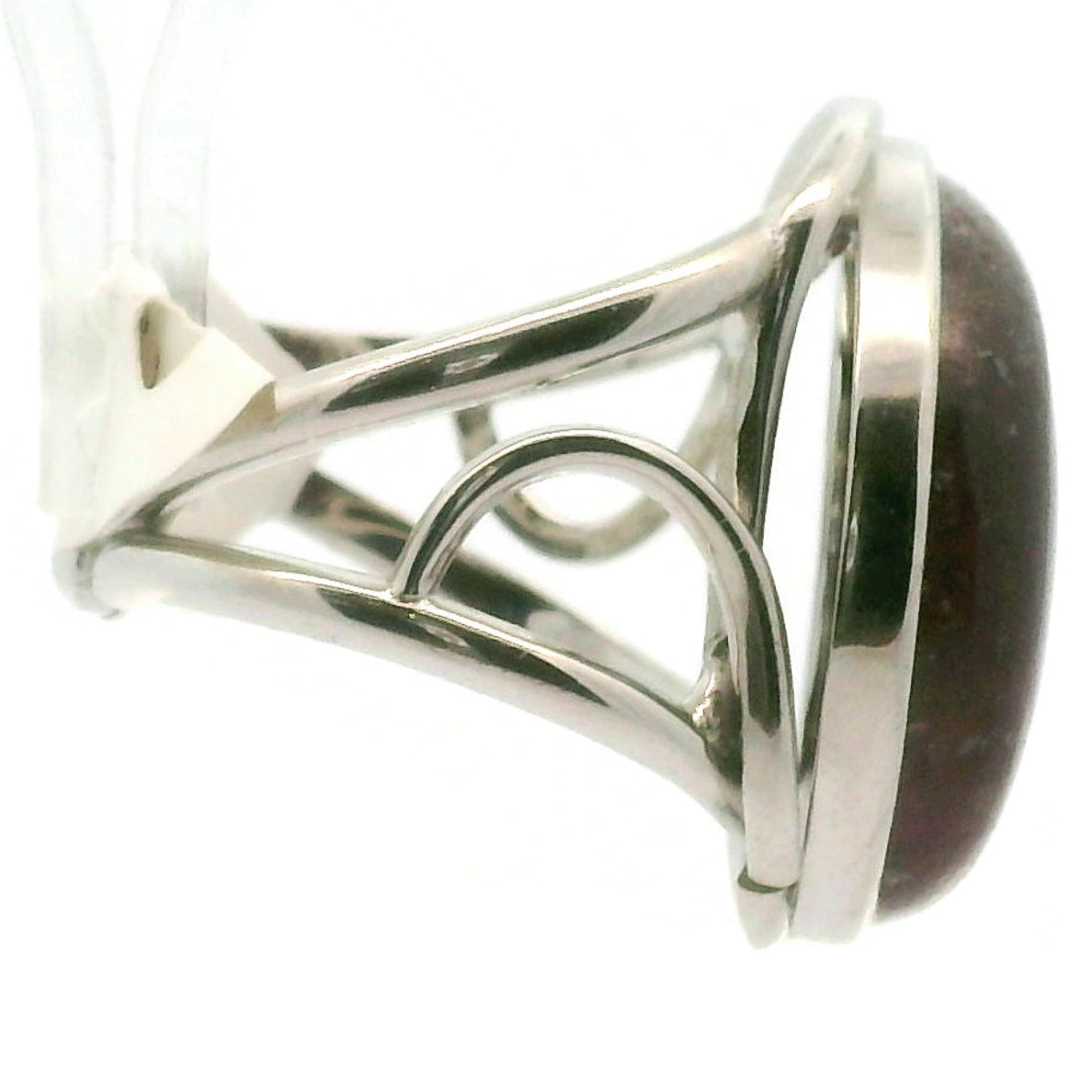 Red Aventurine Moon Cuff Ring .925 Silver for Focus, Inspiration and Passion