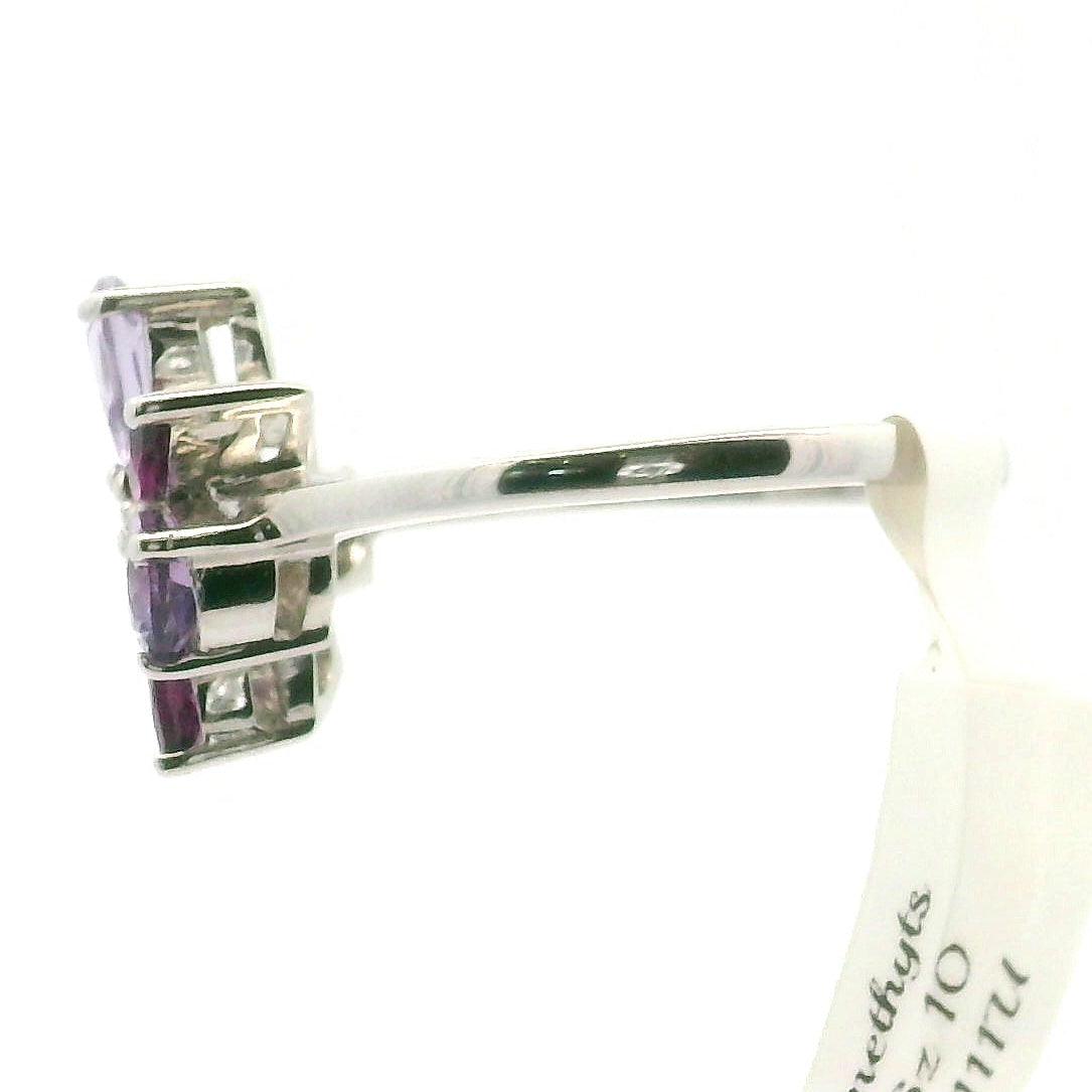 Amethyst Flower Ring .925 Silver for Enhancing your Intuitive Gifts