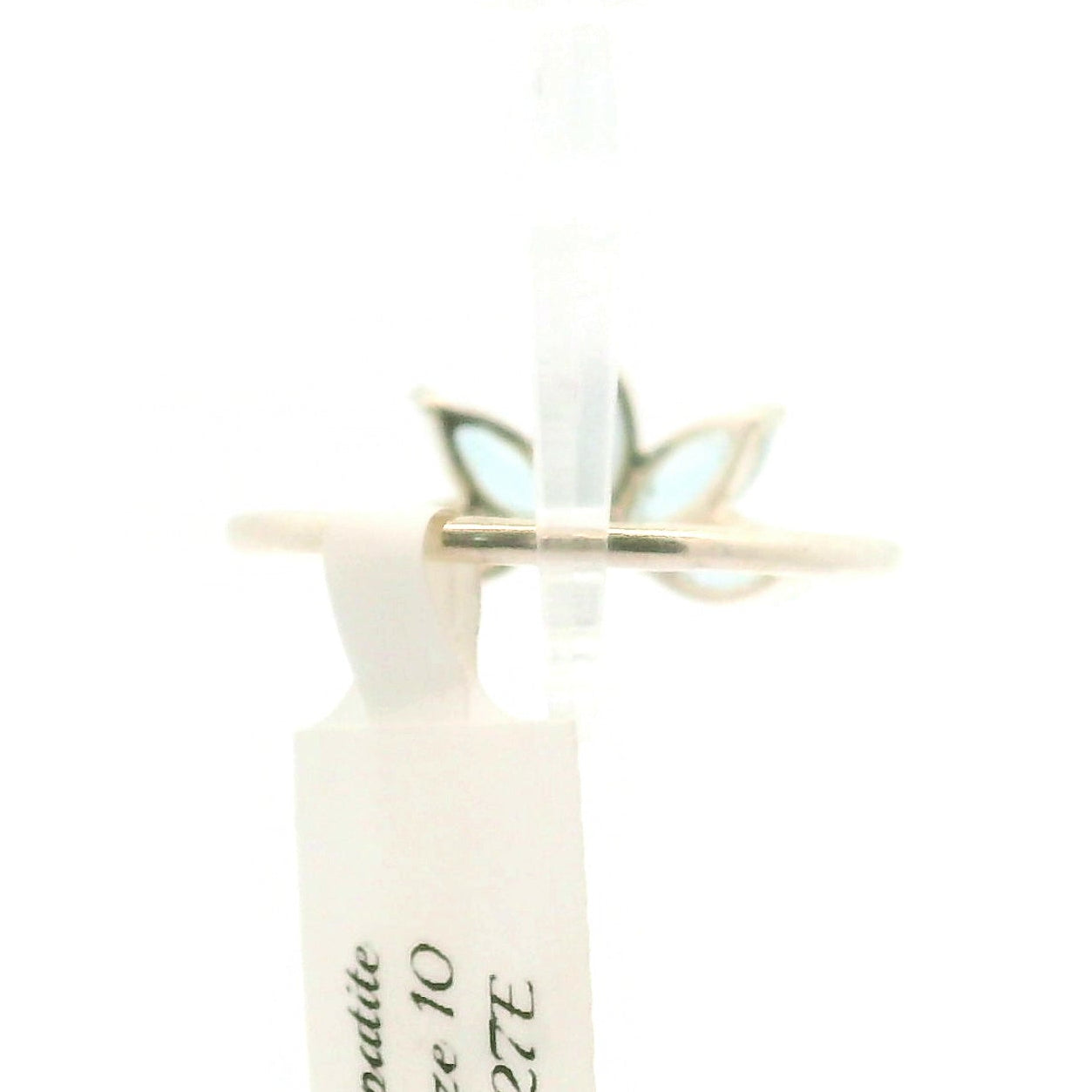 Blue Apatite Lotus Ring .925 Silver for Overall Health and Wellness