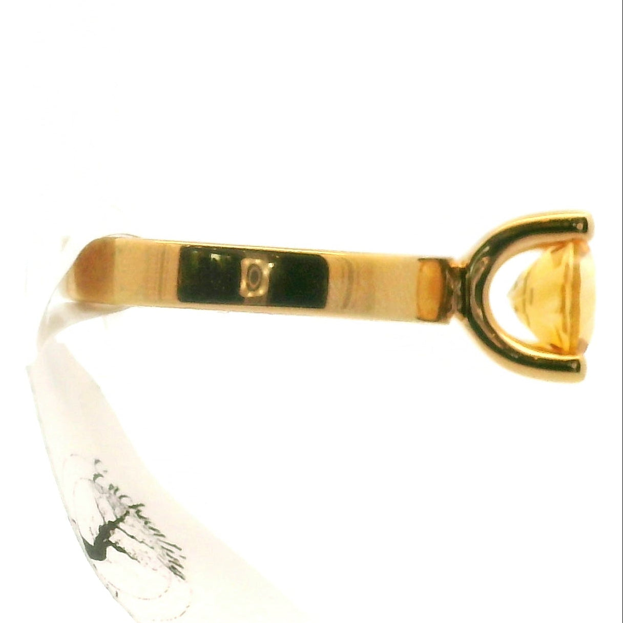 Citrine Ring .925 Silver with Gold Plating for Abundance, Good Luck and Positivity