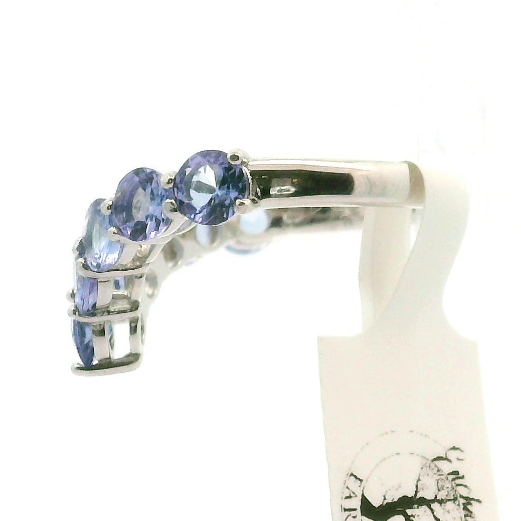 Tanzanite Stackable Ring .925 Silver for Elevating your Consciousness