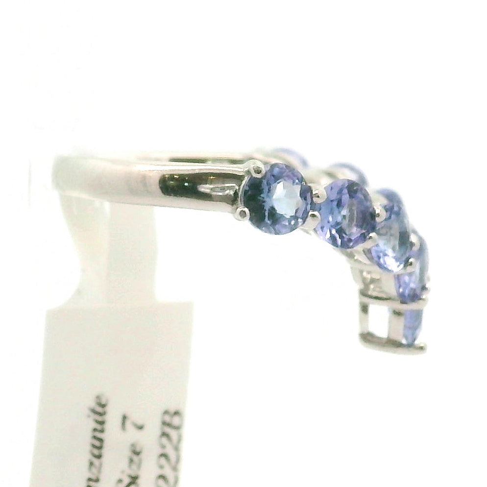 Tanzanite Stackable Ring .925 Silver for Elevating your Consciousness