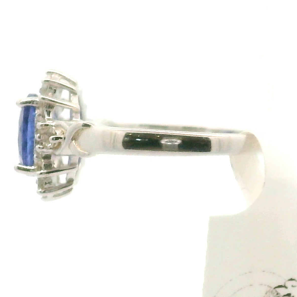 Tanzanite with Topaz Pavé Ring .925 Silver for Elevating your Consciousness