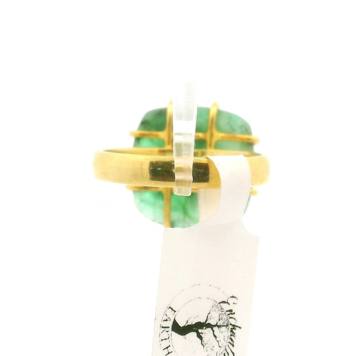 Emerald Ring in Gold Plated .925 Sterling Silver for Abundance, Love and Wealth