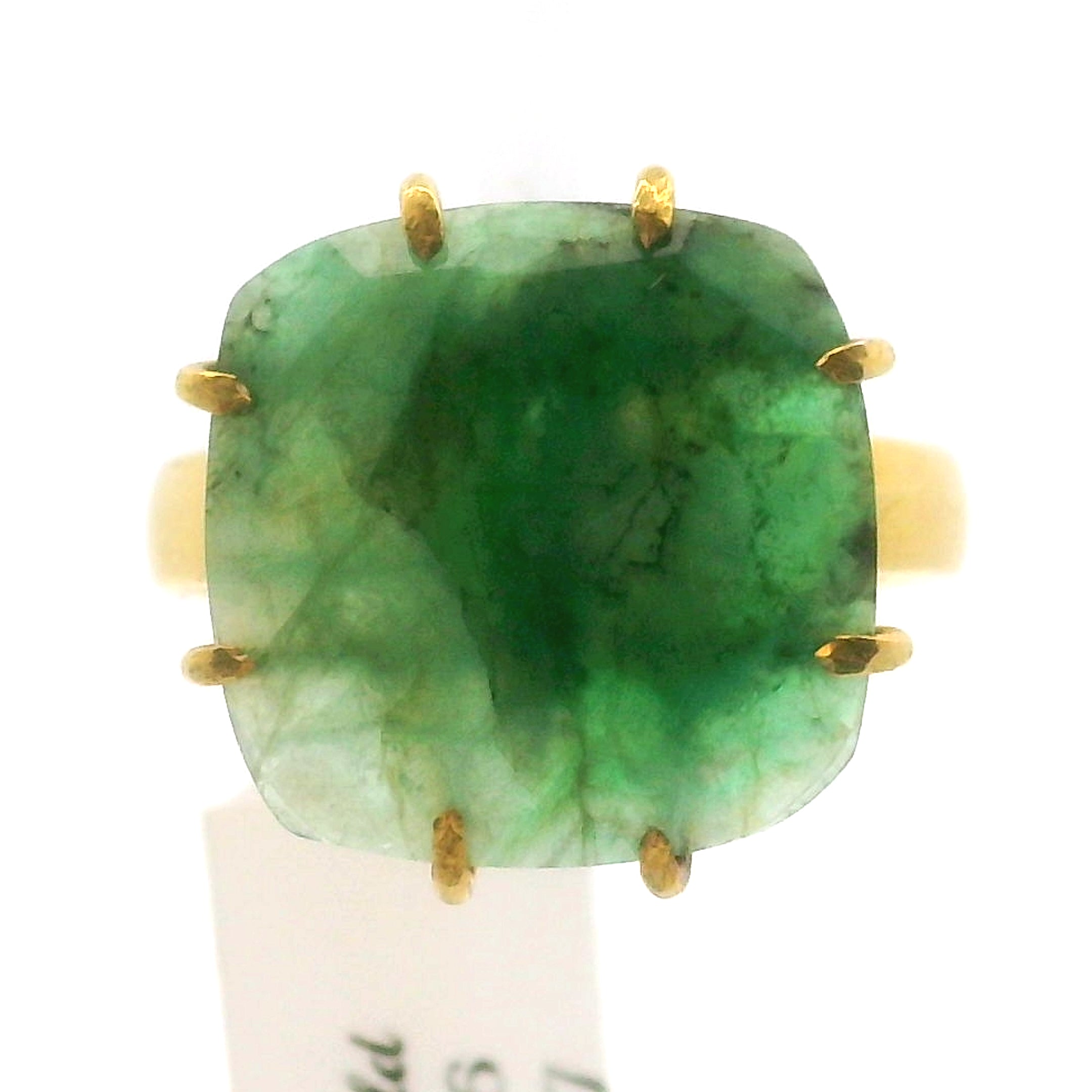 Emerald Ring in Gold Plated .925 Sterling Silver for Abundance, Love and Wealth