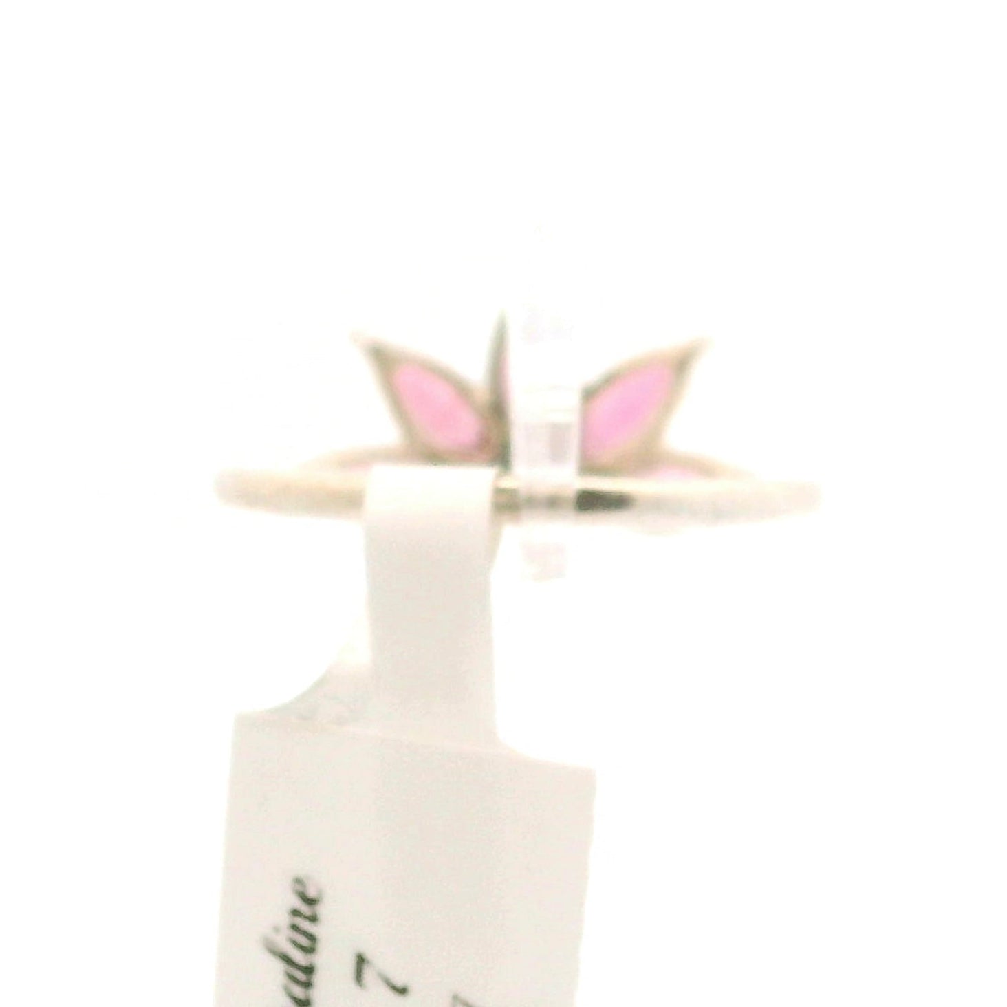 Pink Tourmaline Lotus Ring .925 Silver for Joy, Kindness and Love