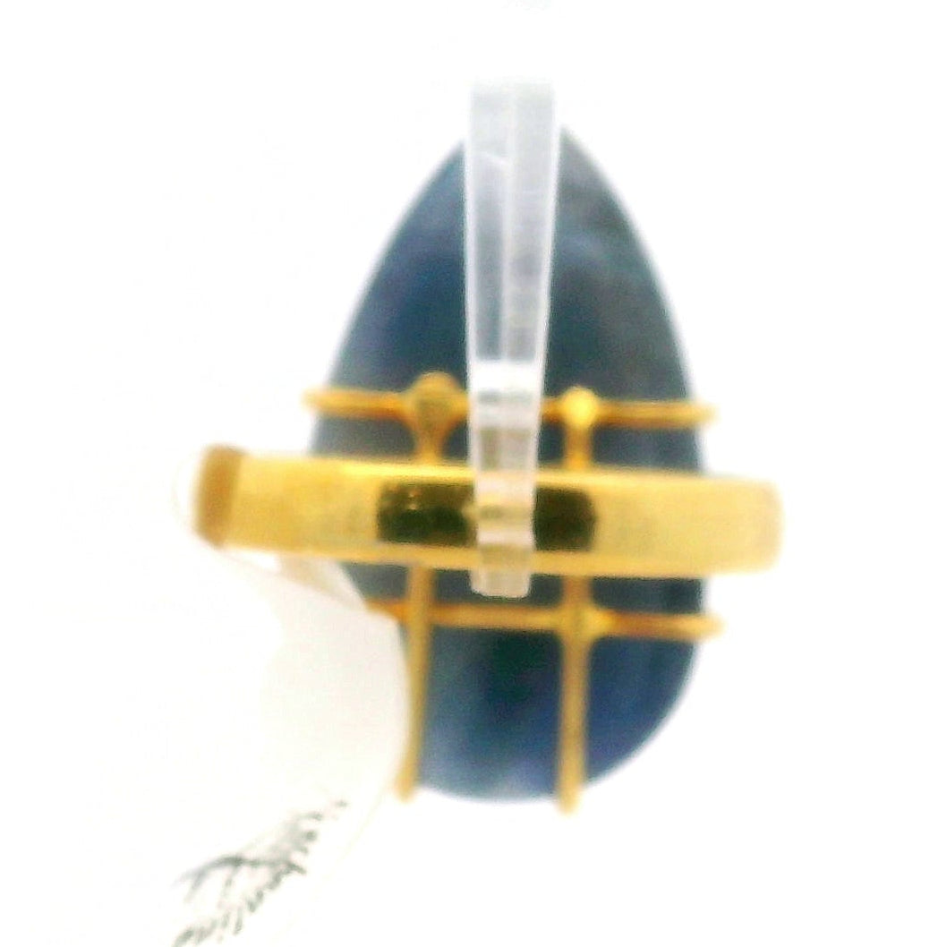 Sapphire Ring Gold Plated .925 Sterling Silver for Passion, Personal Power and Energy