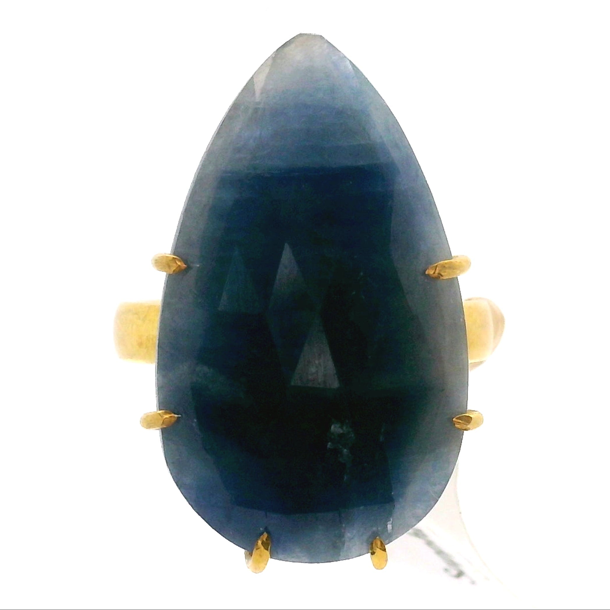 Sapphire Ring Gold Plated .925 Sterling Silver for Passion, Personal Power and Energy