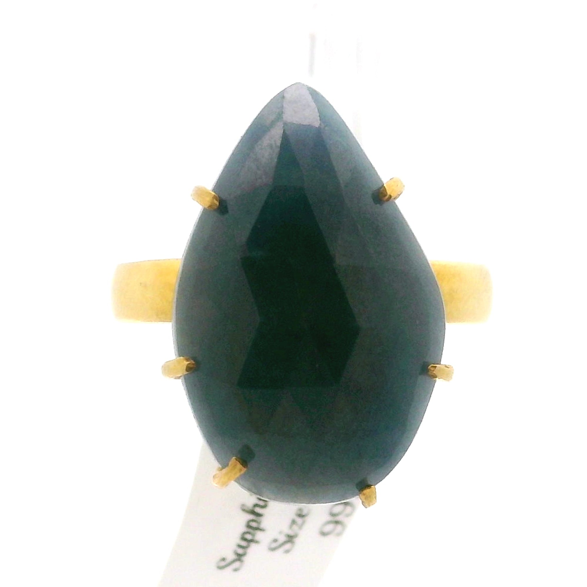 Sapphire Ring Gold Plated .925 Sterling Silver for Passion, Personal Power and Energy