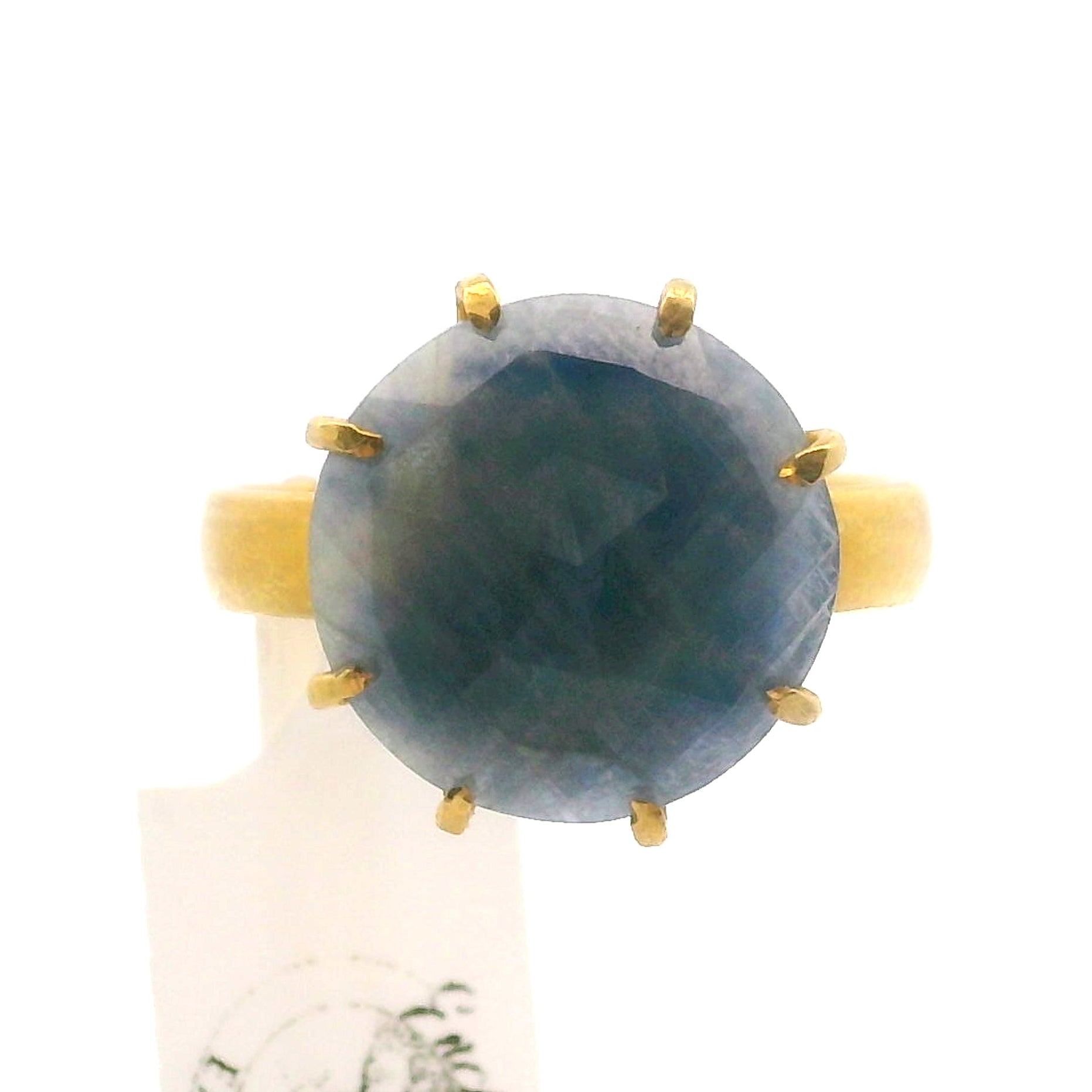 Sapphire Ring Gold Plated .925 Sterling Silver for Passion, Personal Power and Energy