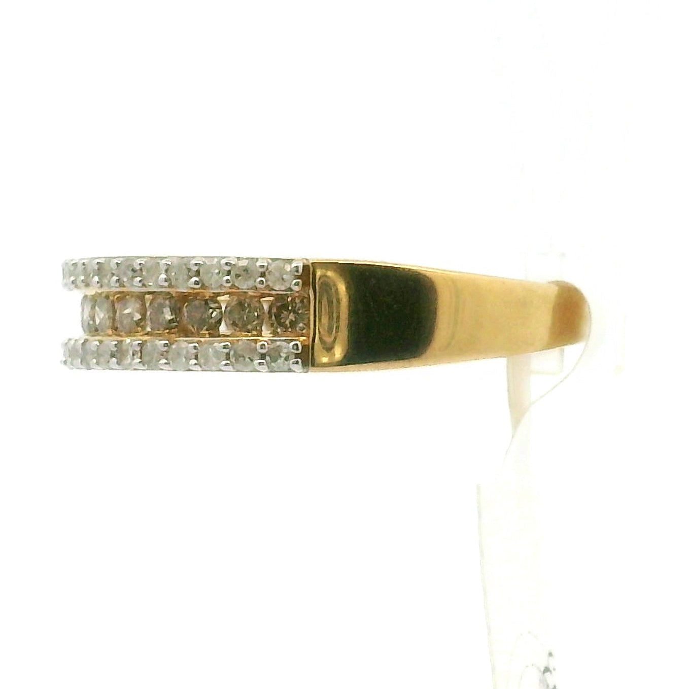 Diamond Triple Band Ring .925 Silver with Gold Plating for New Opportunities, Endurance and Beauty