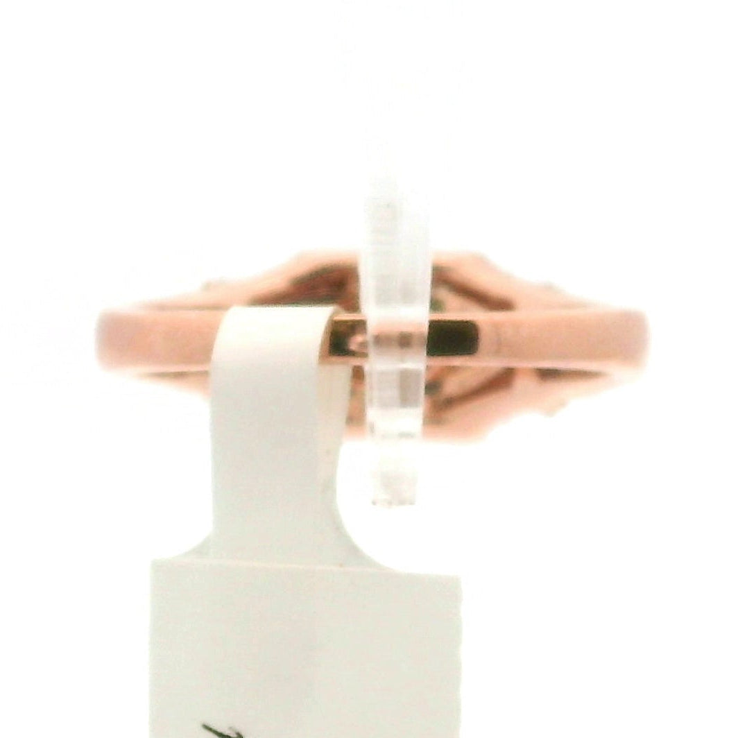 Diamond Square Cluster Ring .925 Silver with Rose Gold Plating for New Opportunities, Endurance and Beauty