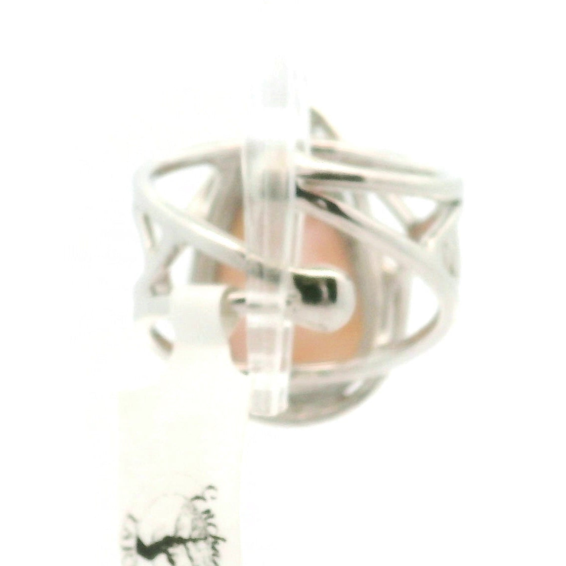 Pink Natrolite Infinity Cuff Ring .925 Silver for Astral Travel, Higher Consciousness and Protection