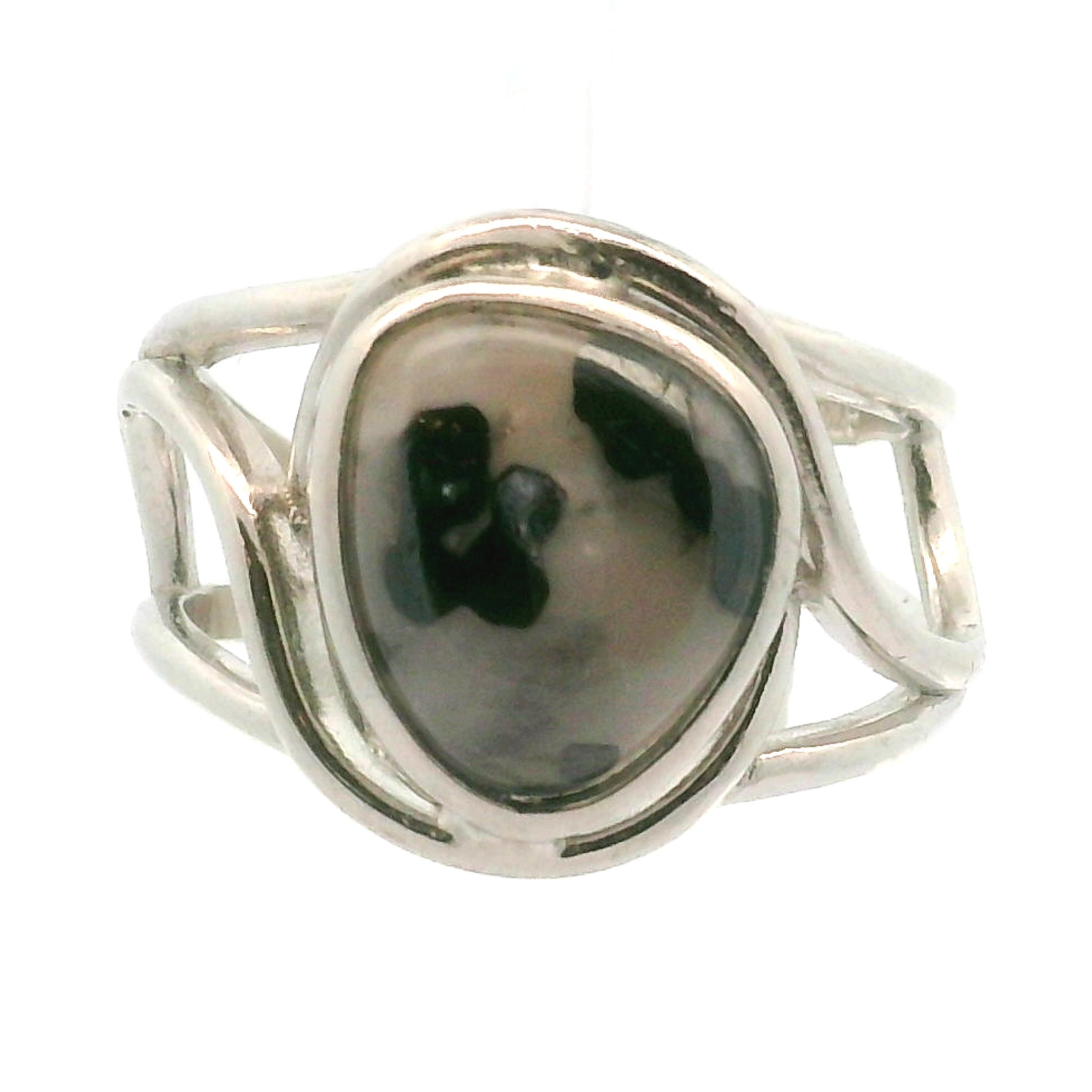 Willemite Cuff Ring 925 Silver for Creativity, Focus and Transformation