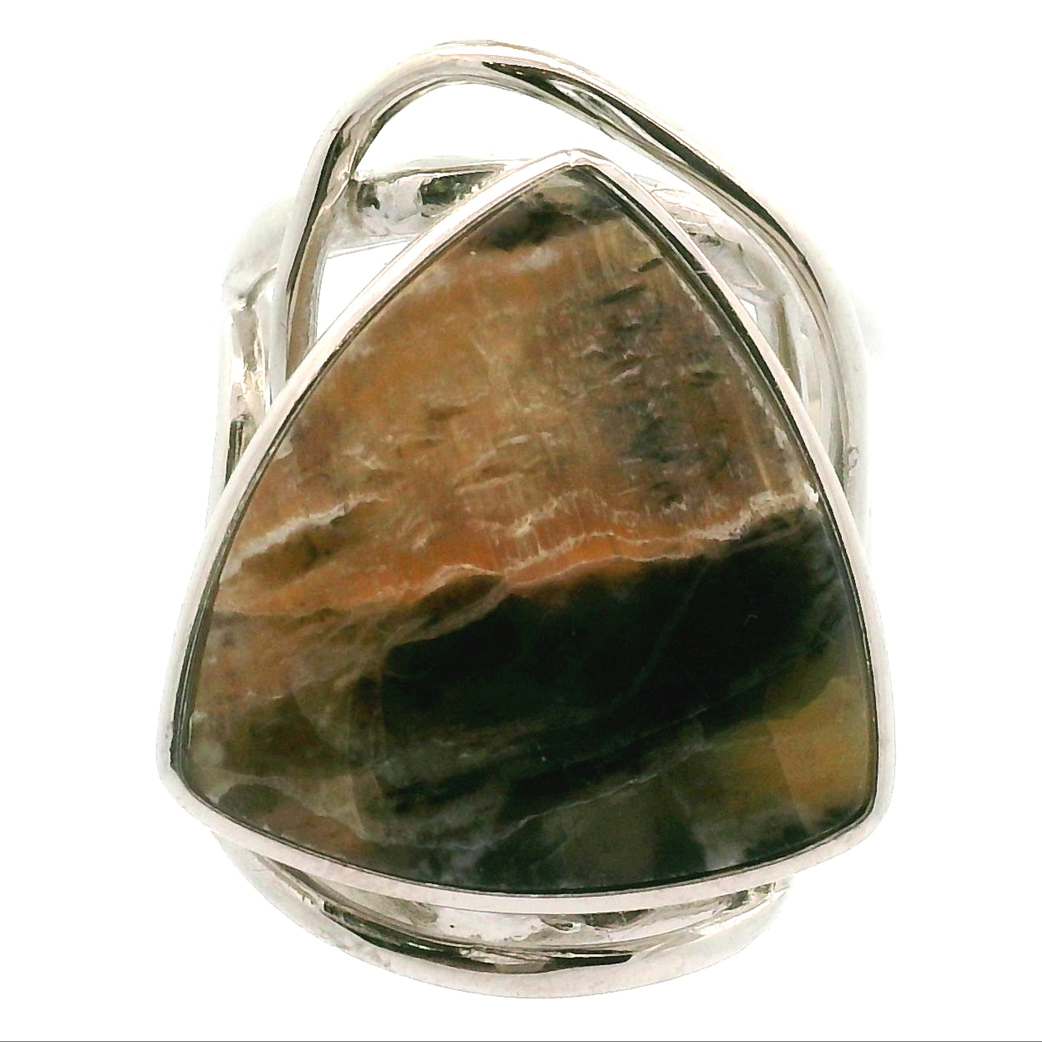Arizona Pietersite Cuff Ring .925 Silver for Intuition, Transformation and Willpower