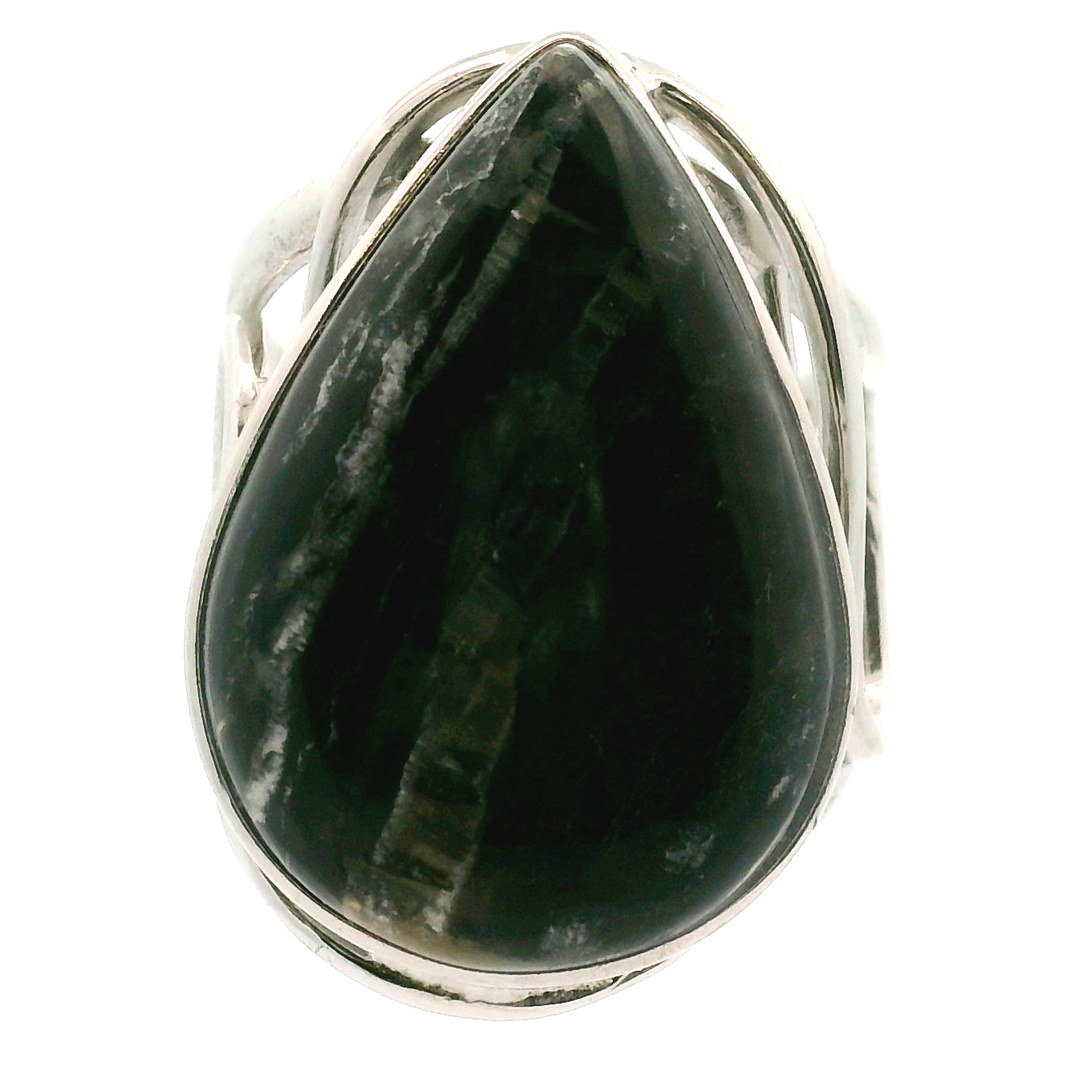 Arizona Pietersite Cuff Ring .925 Silver for Intuition, Transformation and Willpower