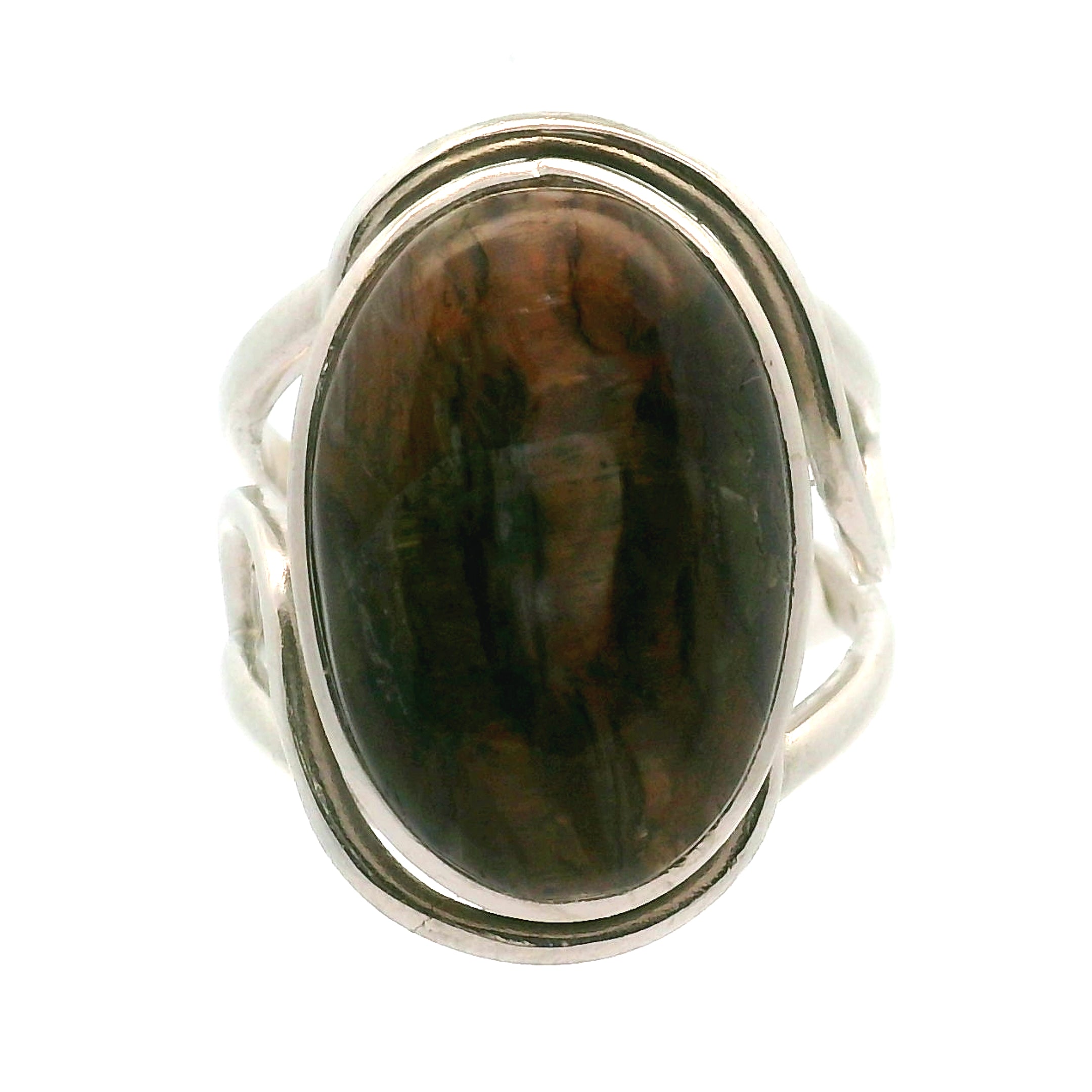Arizona Pietersite Cuff Ring .925 Silver for Intuition, Transformation and Willpower