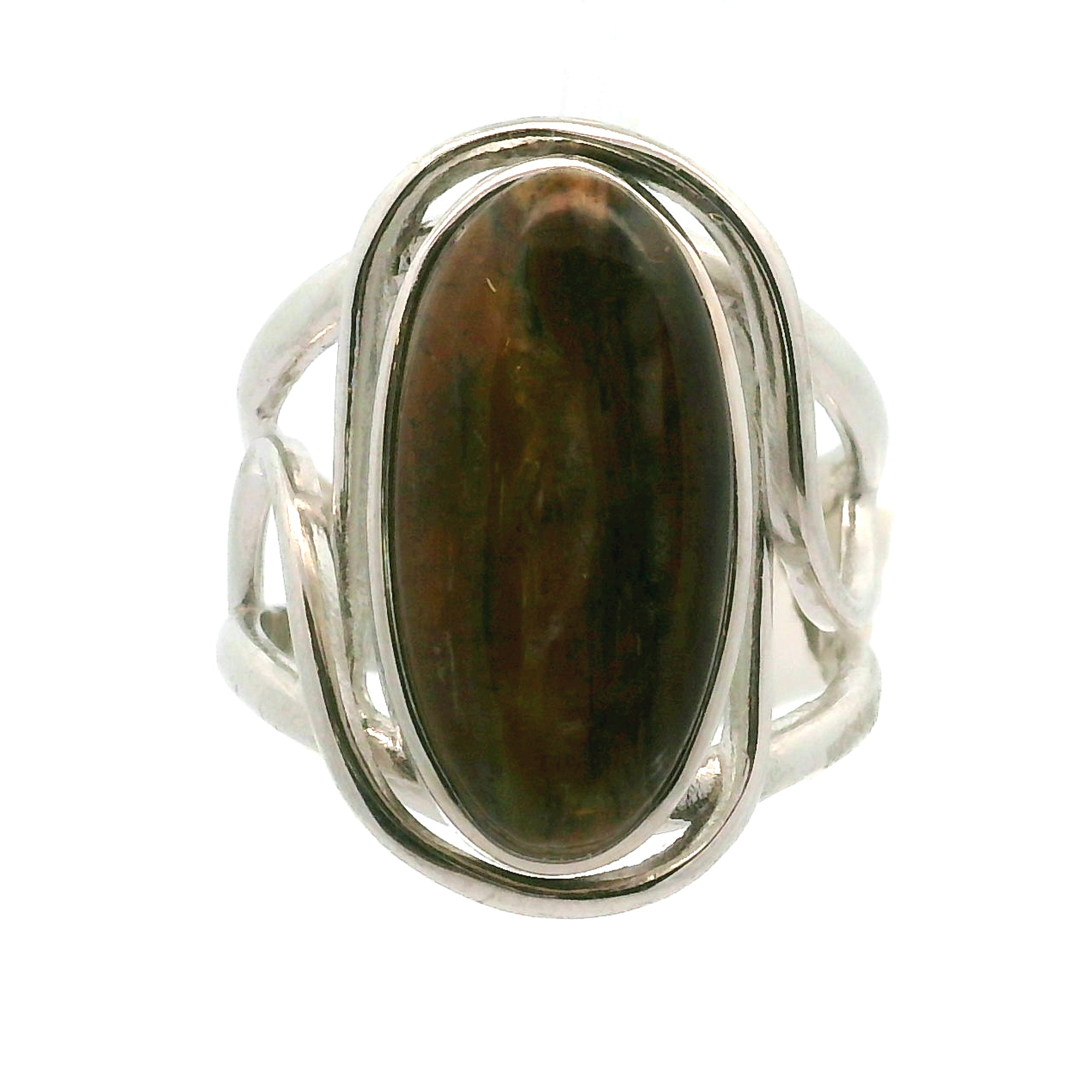 Arizona Pietersite Cuff Ring .925 Silver for Intuition, Transformation and Willpower