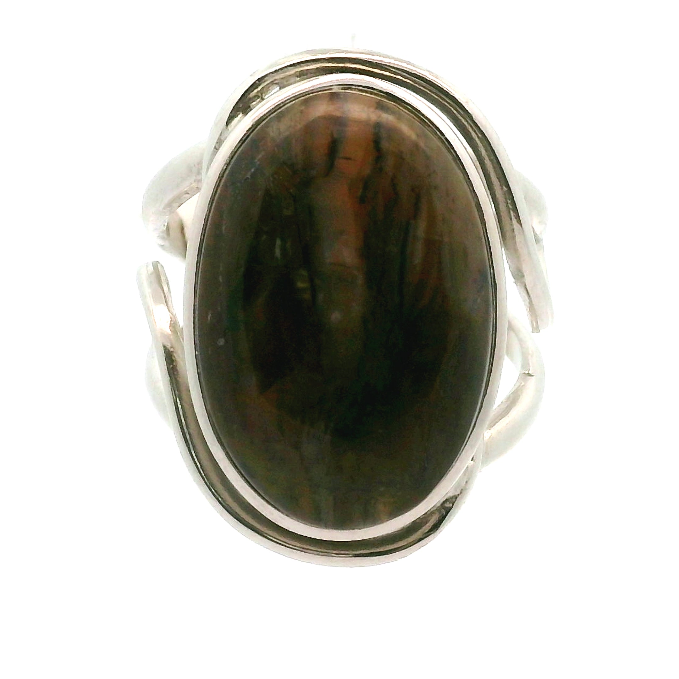 Arizona Pietersite Cuff Ring .925 Silver for Intuition, Transformation and Willpower