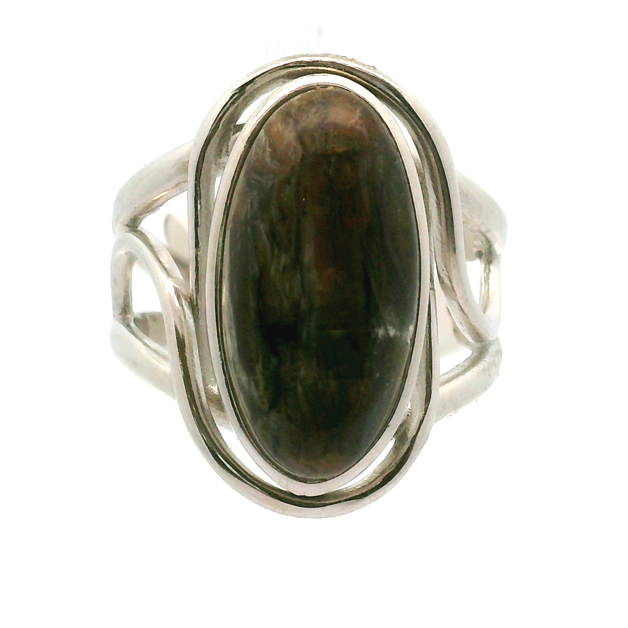 Arizona Pietersite Cuff Ring .925 Silver for Intuition, Transformation and Willpower