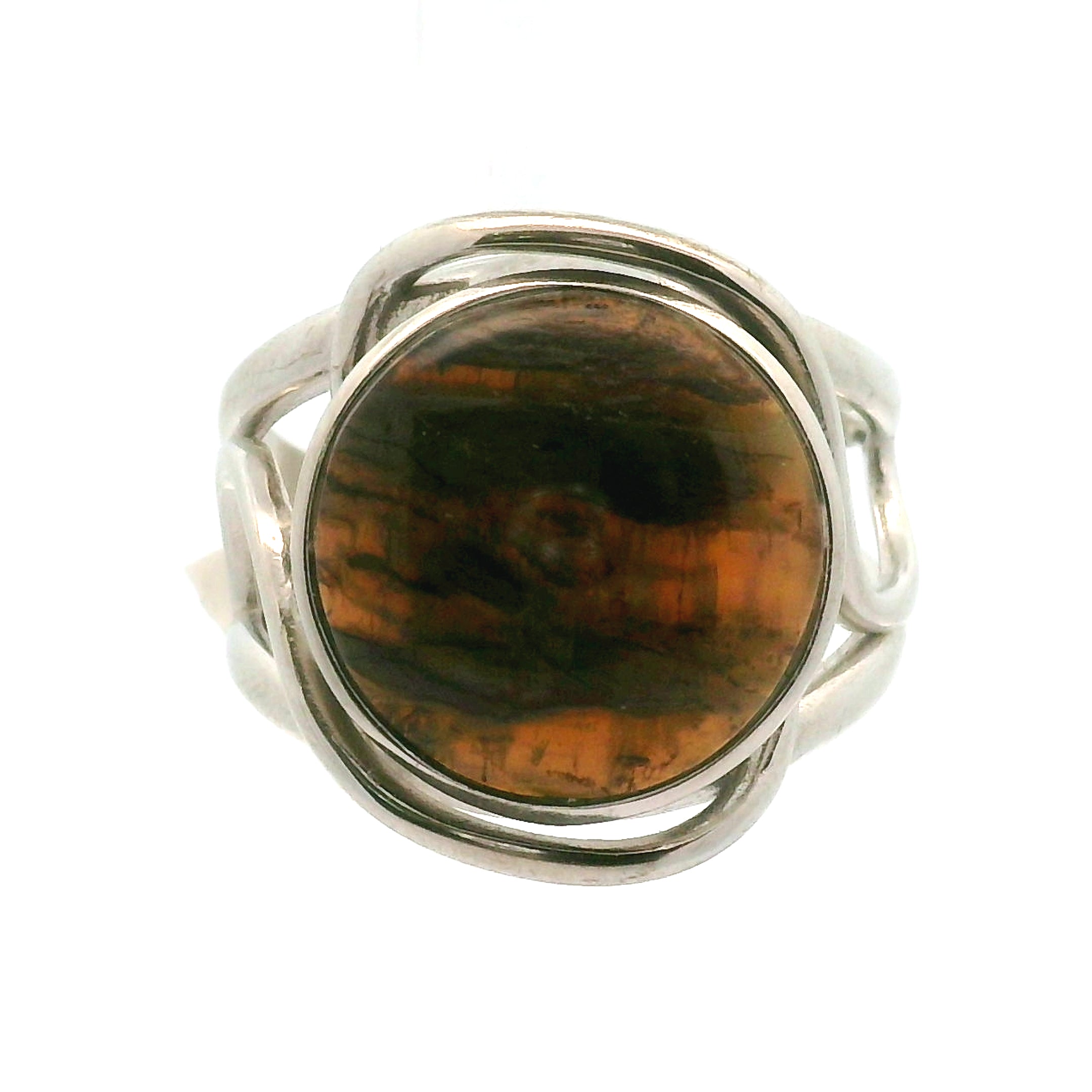 Arizona Pietersite Cuff Ring .925 Silver for Intuition, Transformation and Willpower