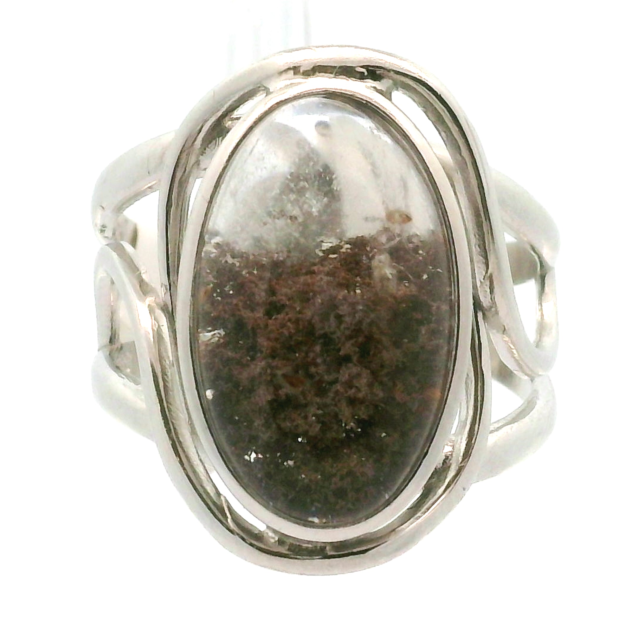 Garden Quartz Adjustable Finger Cuff Ring .925 Sterling Silver for Insight, Meditation & Shamanic Journey