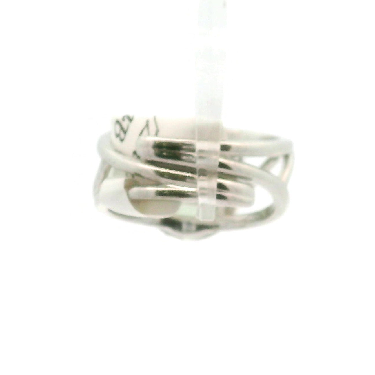 Green Apatite with Clear Zircon Pavé Cuff Ring .925 Silver for Self-Love, Compassion and Openness