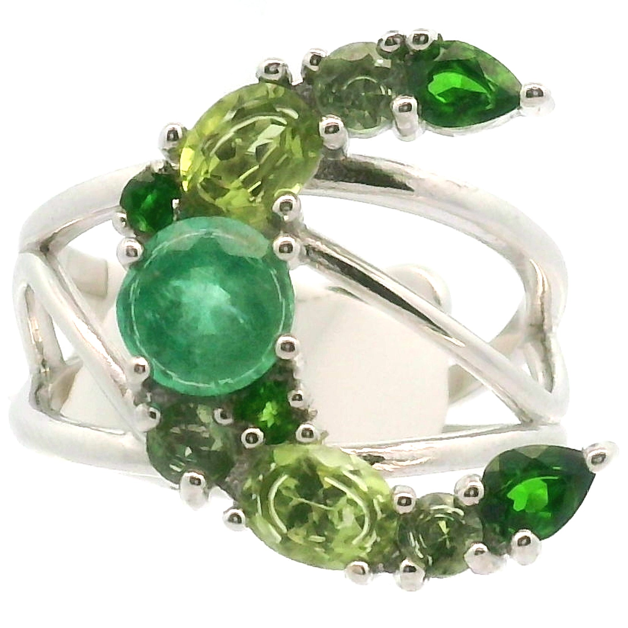 Moon Cuff Ring .925 Silver for Higher Levels of Awareness, Peaceful Communication and Clarity