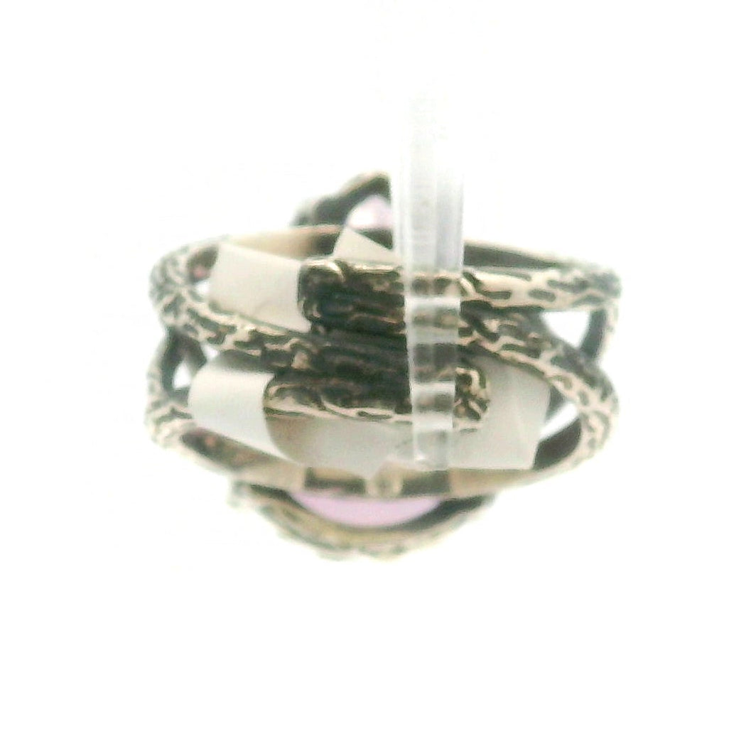 Lavender Moon Quartz Bad Witch Cuff Ring .925 Silver for Angelic Wisdom, Harmony and Healthy Relationships