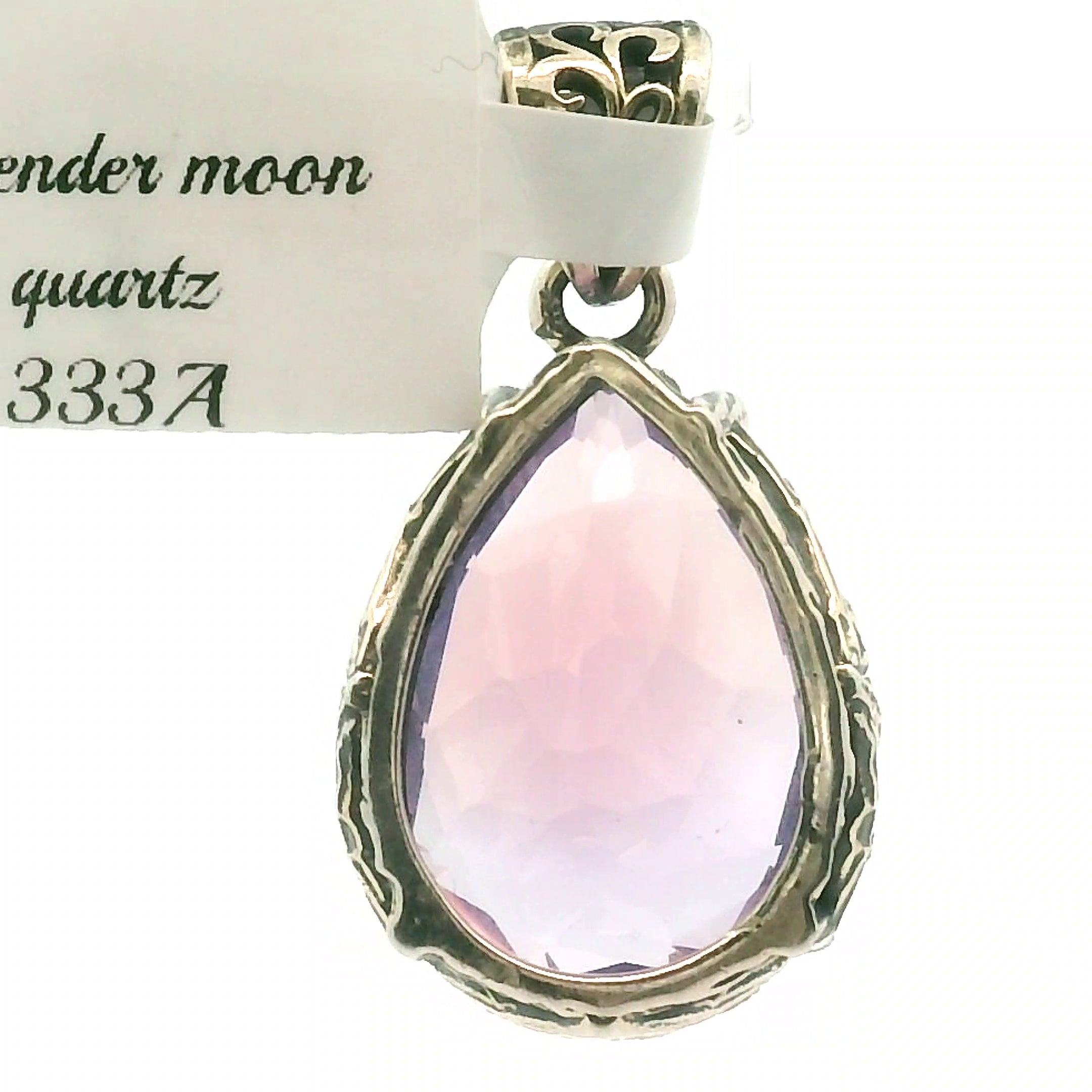 Lavender Moon Quartz Bad Witch Pendant .925 Silver for Angelic Wisdom, Harmony and Healthy Relationships