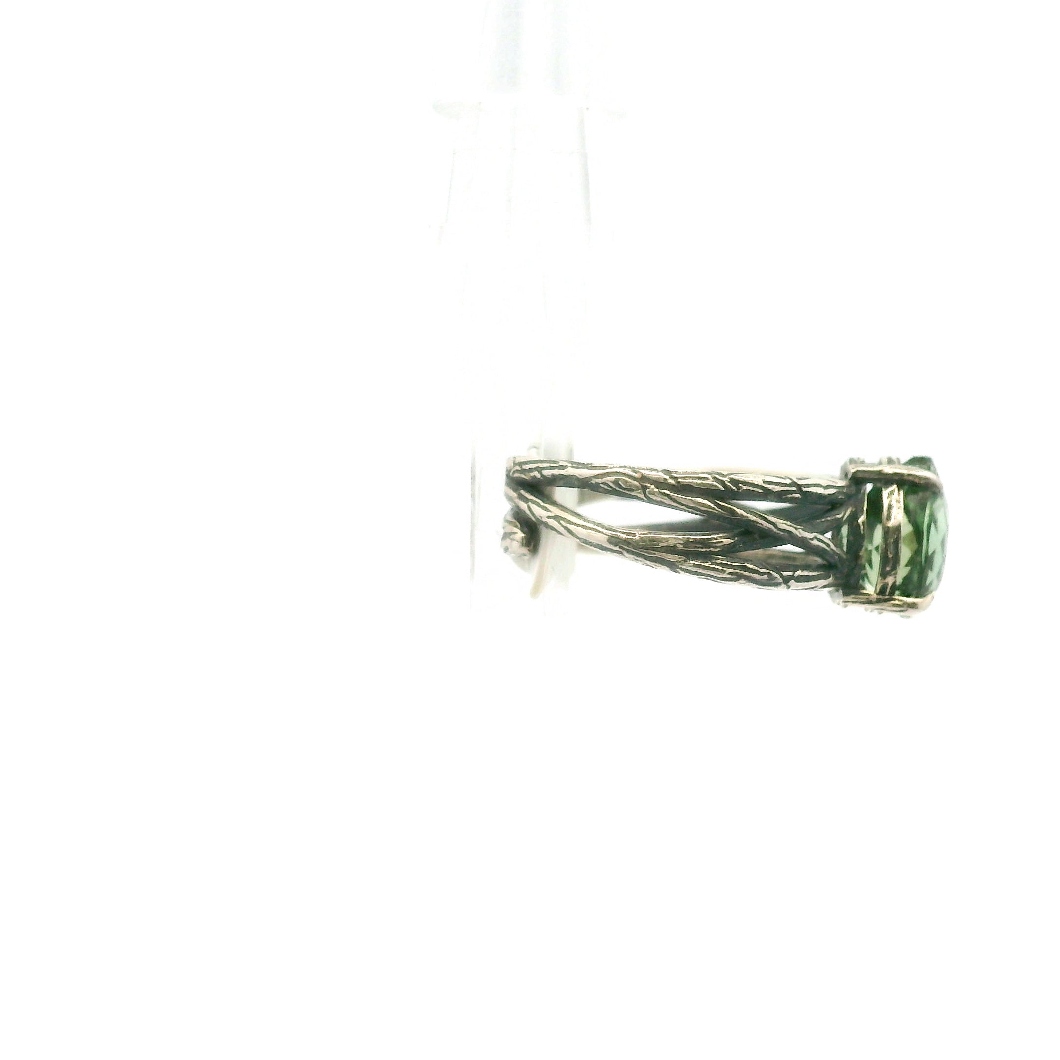 Green Apatite Bad Witch Cuff Ring .925 Silver for Self-Love, Compassion and Openness