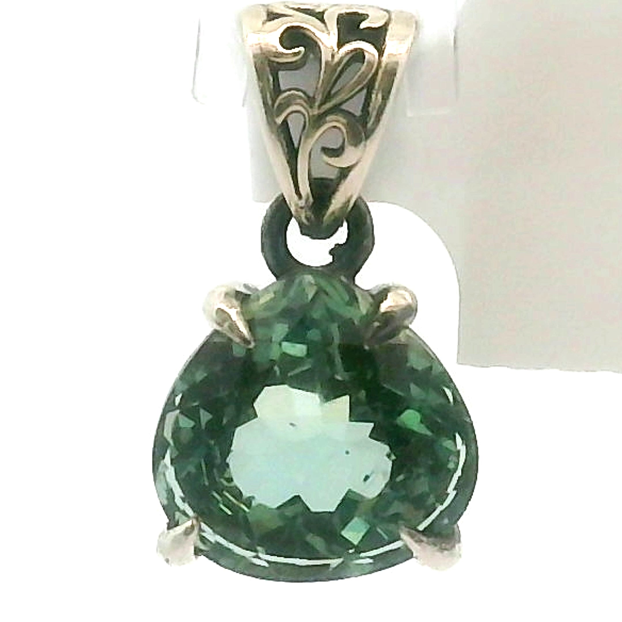Green Apatite Bad Witch Pendant .925 Silver for Self-Love, Compassion and Openness