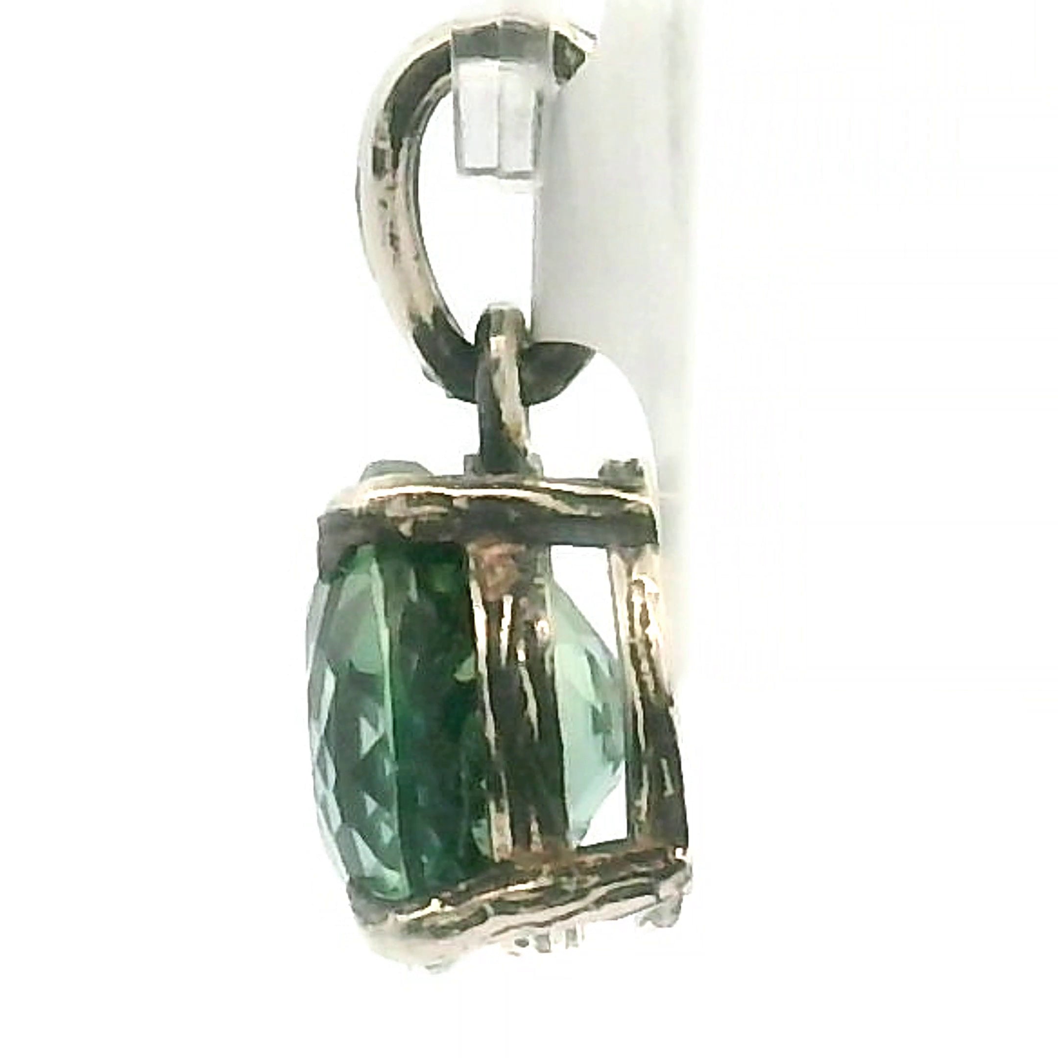 Green Apatite Bad Witch Pendant .925 Silver for Self-Love, Compassion and Openness