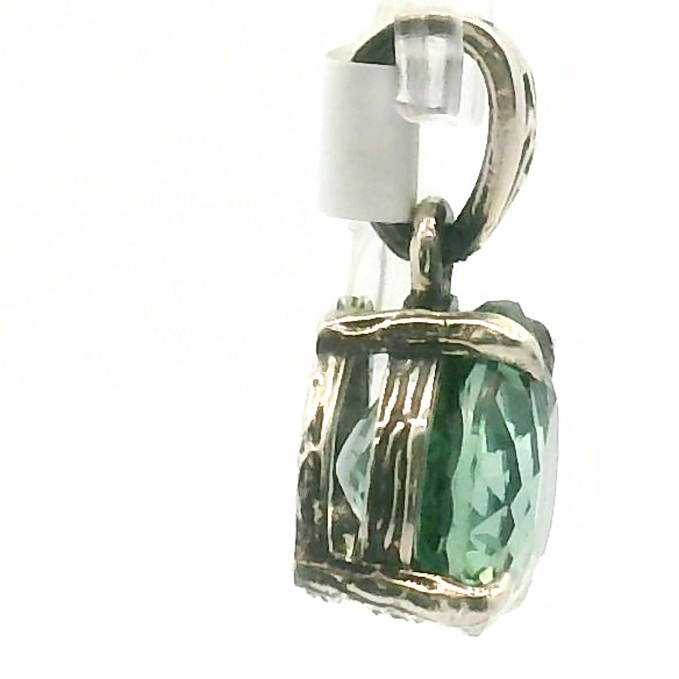 Green Apatite Bad Witch Pendant .925 Silver for Self-Love, Compassion and Openness