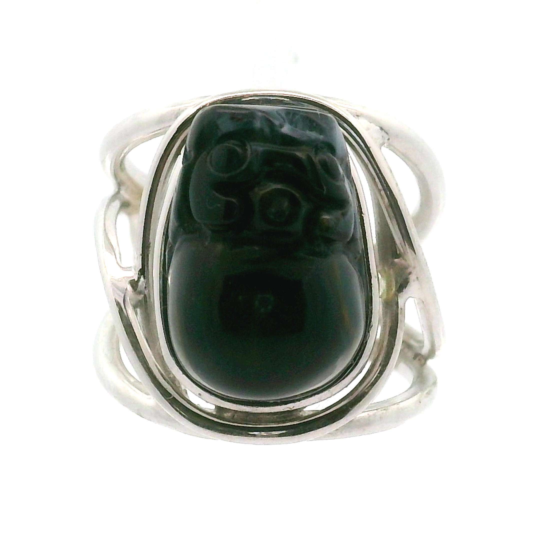 Pietersite Pixiu Cuff Ring .925 Silver for Intuition, Transformation and Willpower