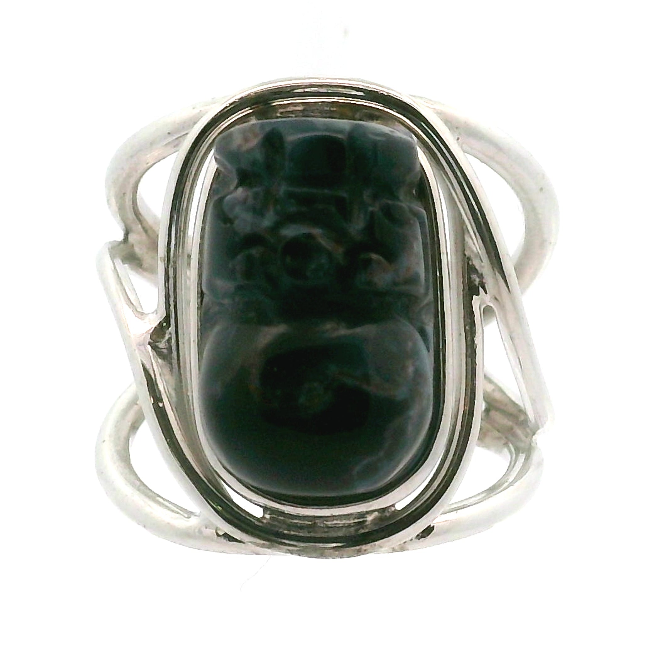 Pietersite Pixiu Cuff Ring .925 Silver for Intuition, Transformation and Willpower