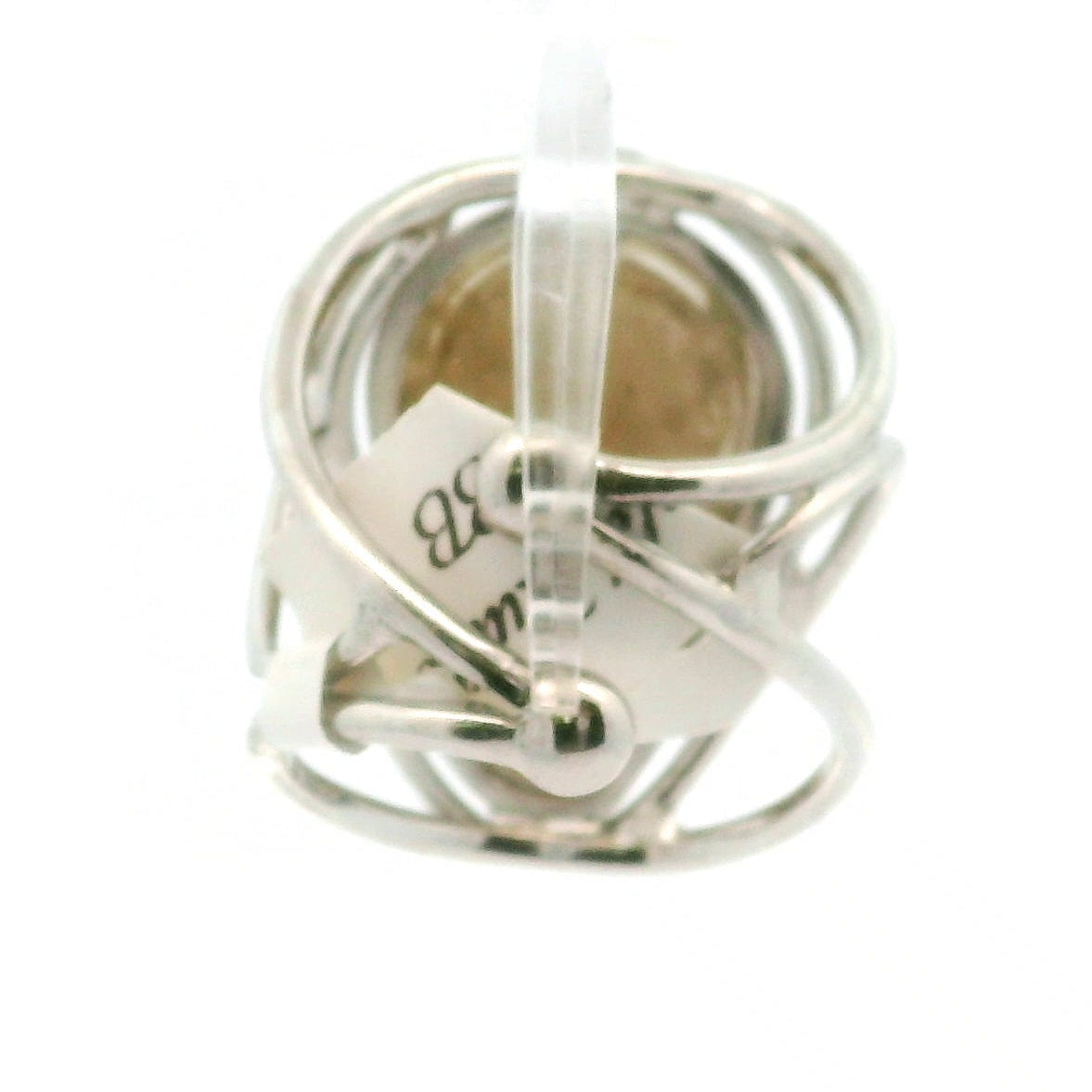 Gold Rutile Money Toad Cuff Ring .925 Silver for Insight, Meditation & Shamanic Journey