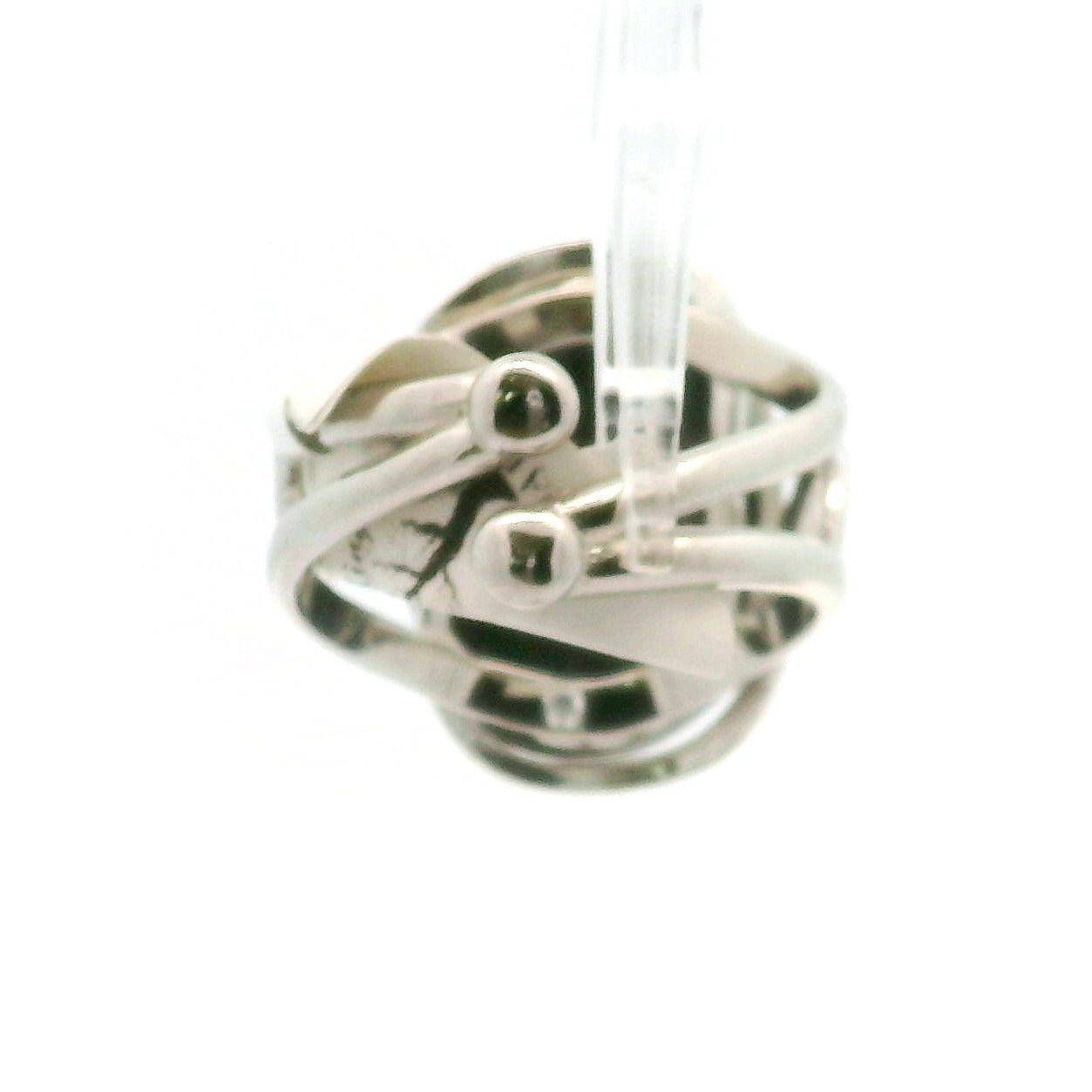 Garnet Ganesha Cuff Ring .925 Silver for Health and Strength