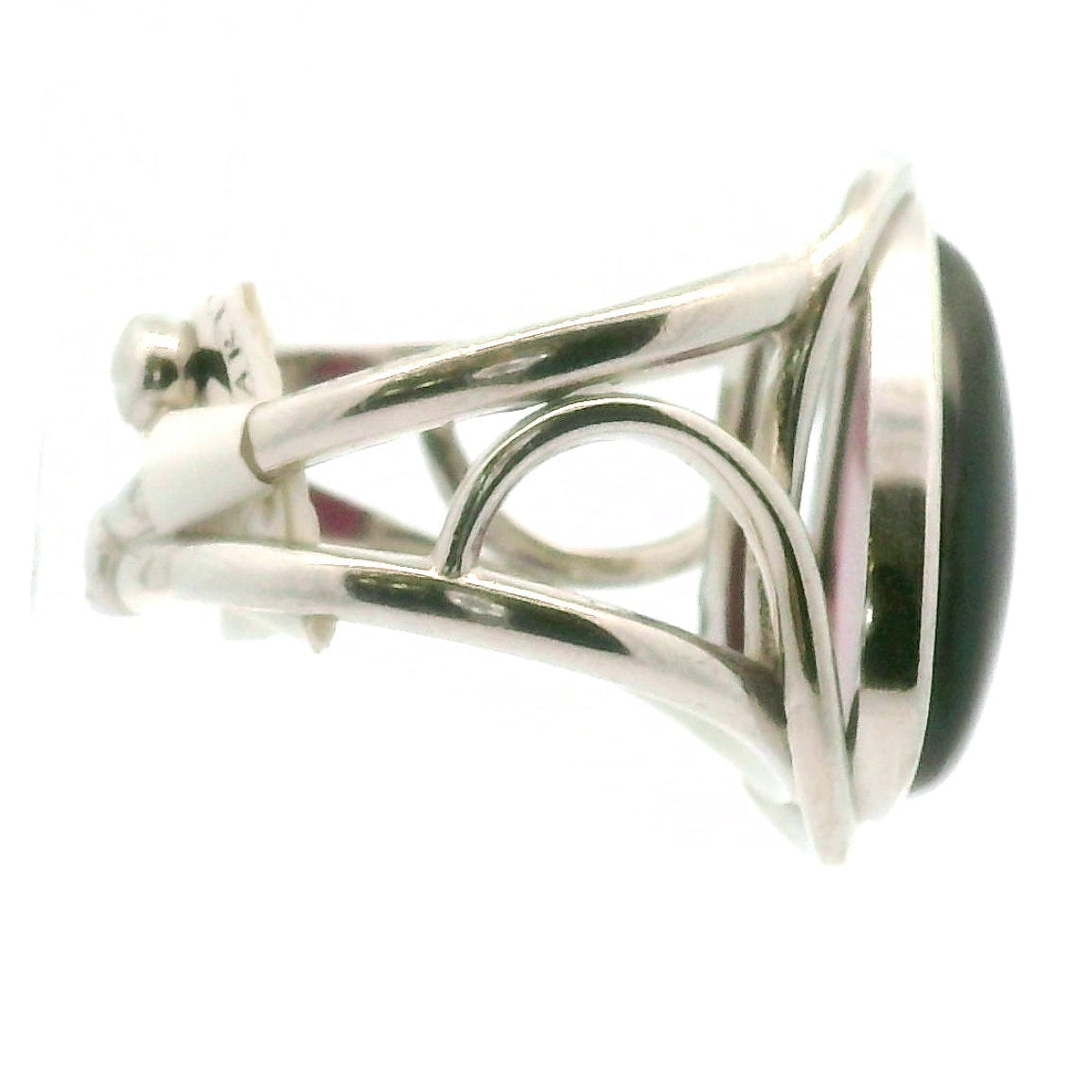 Rhodolite Garnet Cuff Ring .925 Silver for Connection with Angels and Spirit Guides